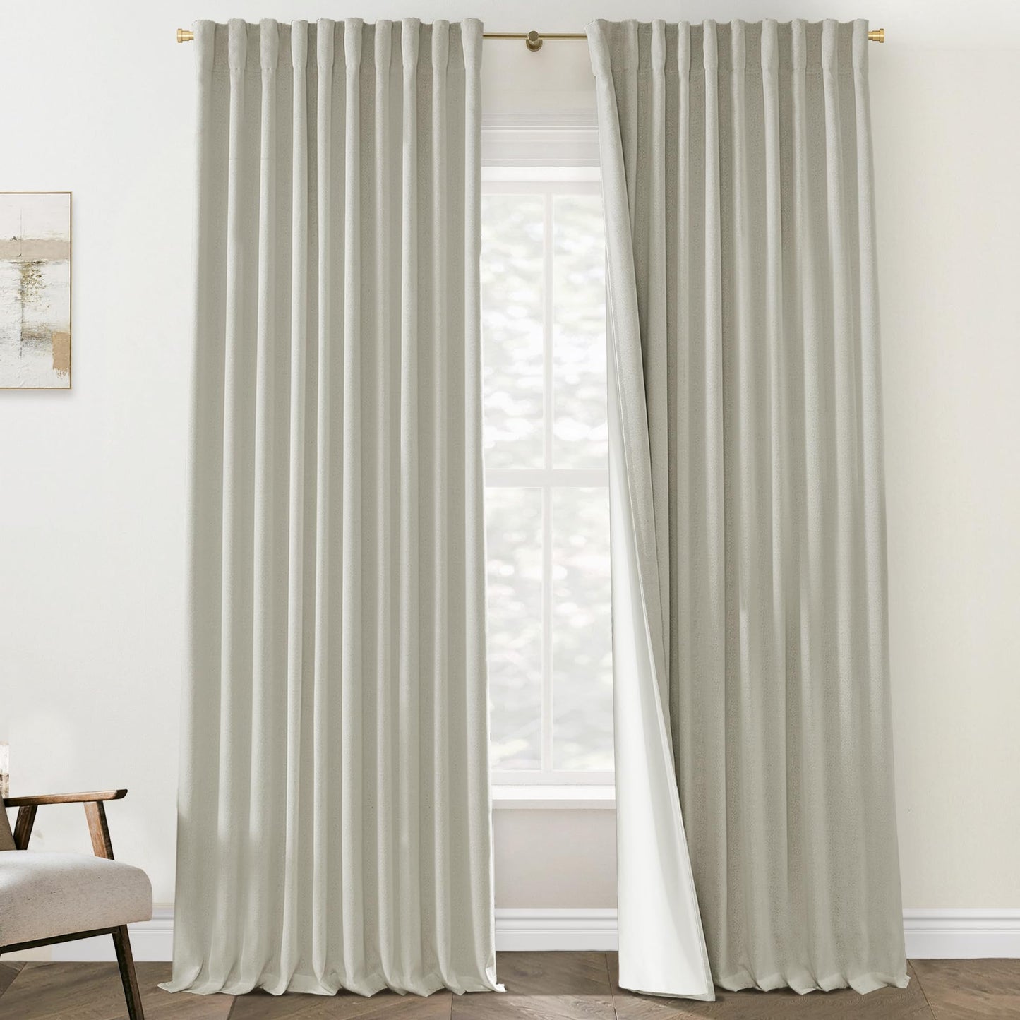 Boho Blackout Curtains Cream 70x90, 2 Panels