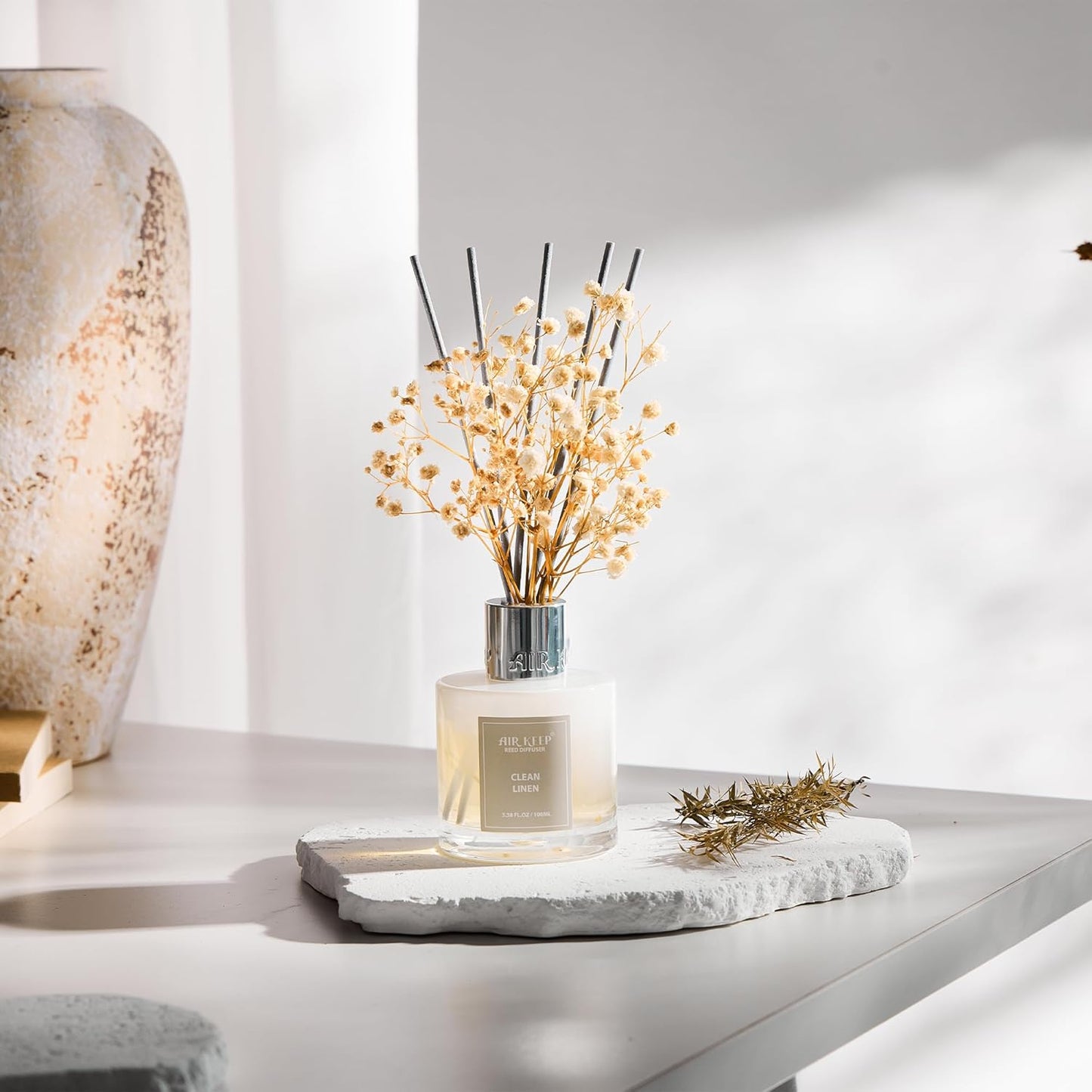 Airkeep Reed Diffuser Set 100ml, Clean Linen