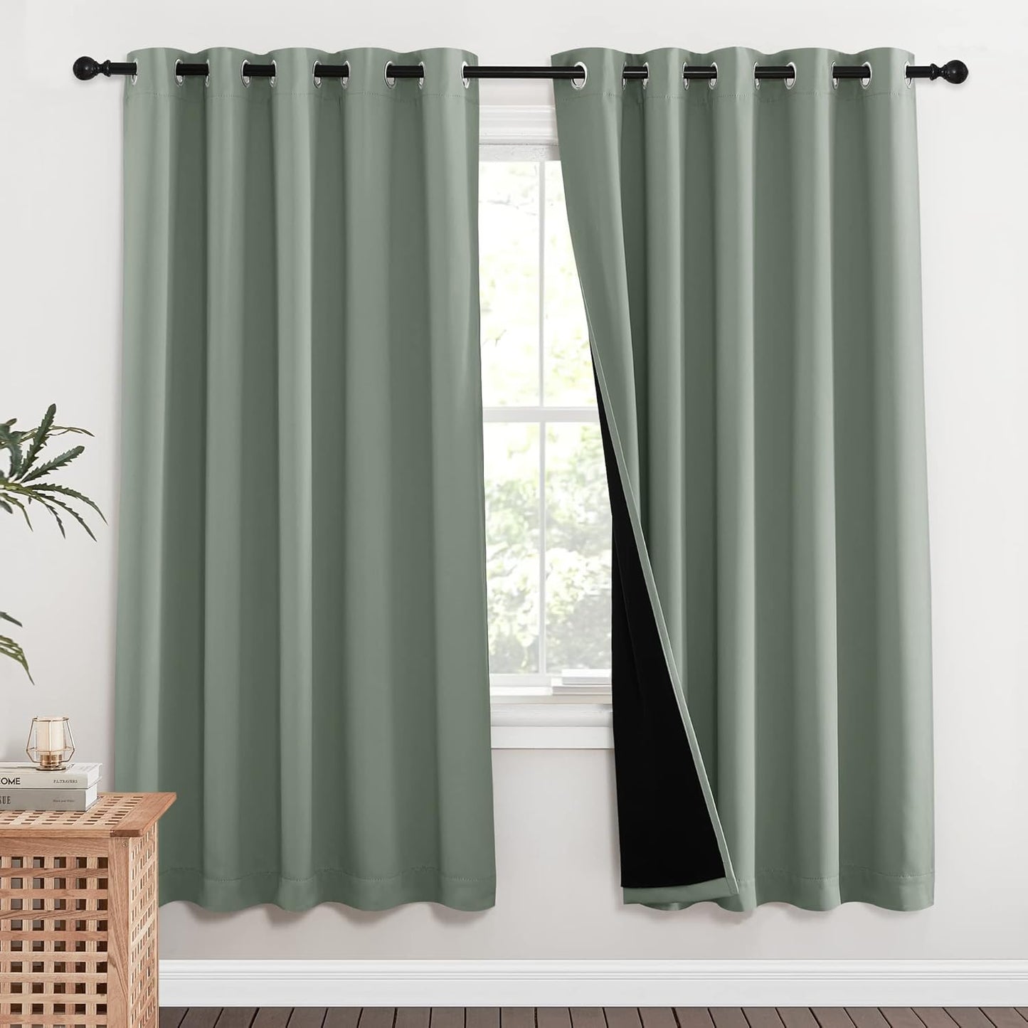 NICETOWN Grey Blackout Curtains 70x108, Set of 2