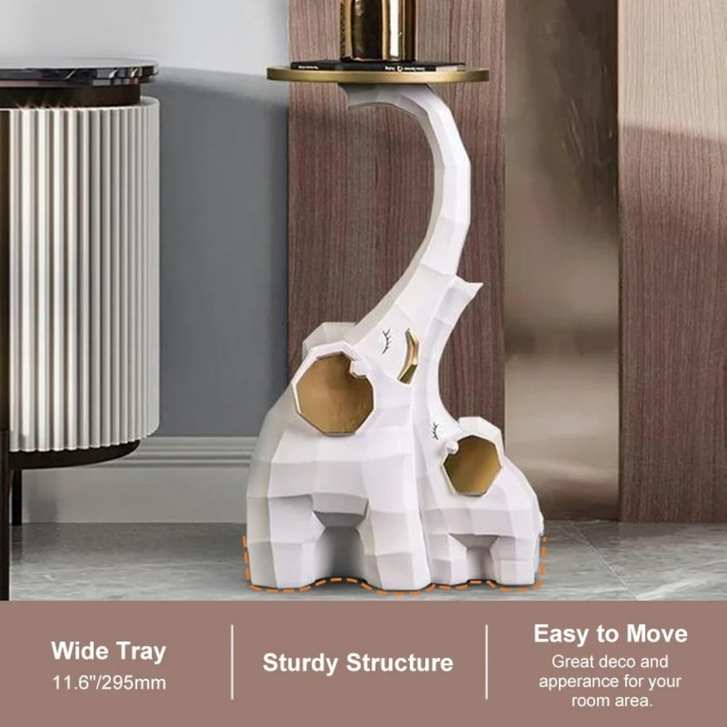Homary Gold Leopard Side Table