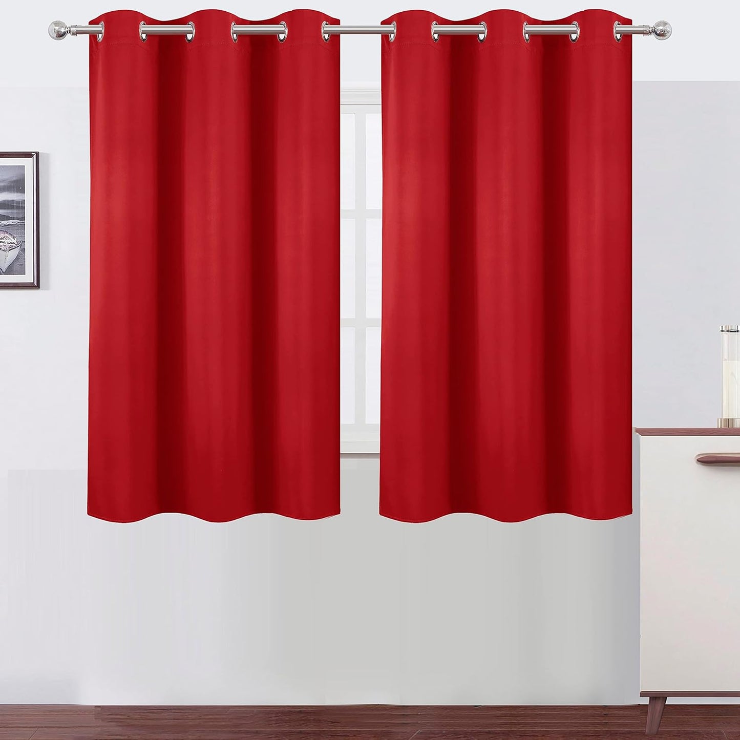 LEMOMO Blackout Curtains 52x84" Black, 2 Panels