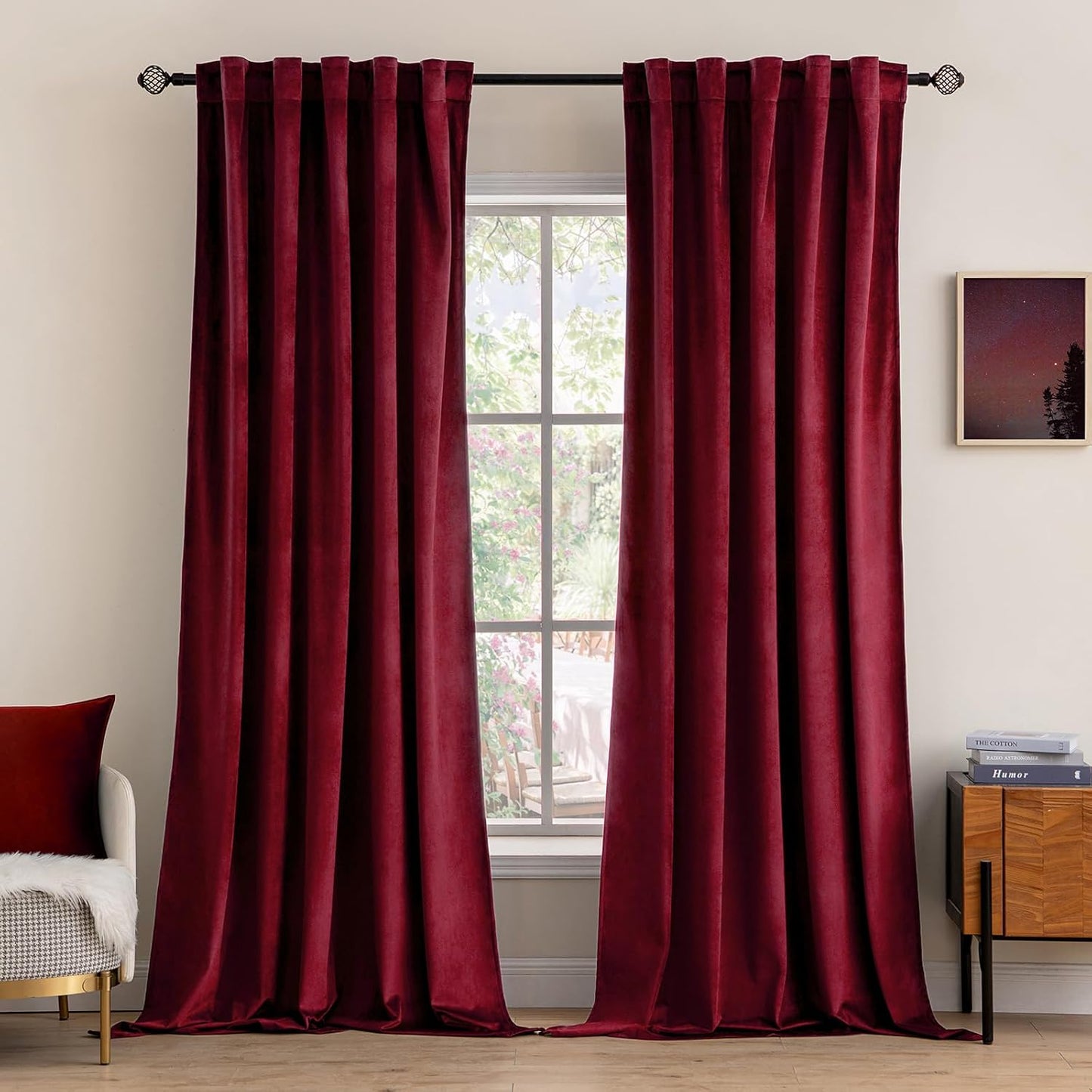 MIULEE Velvet Curtains 108 inches Long 2 Panels
