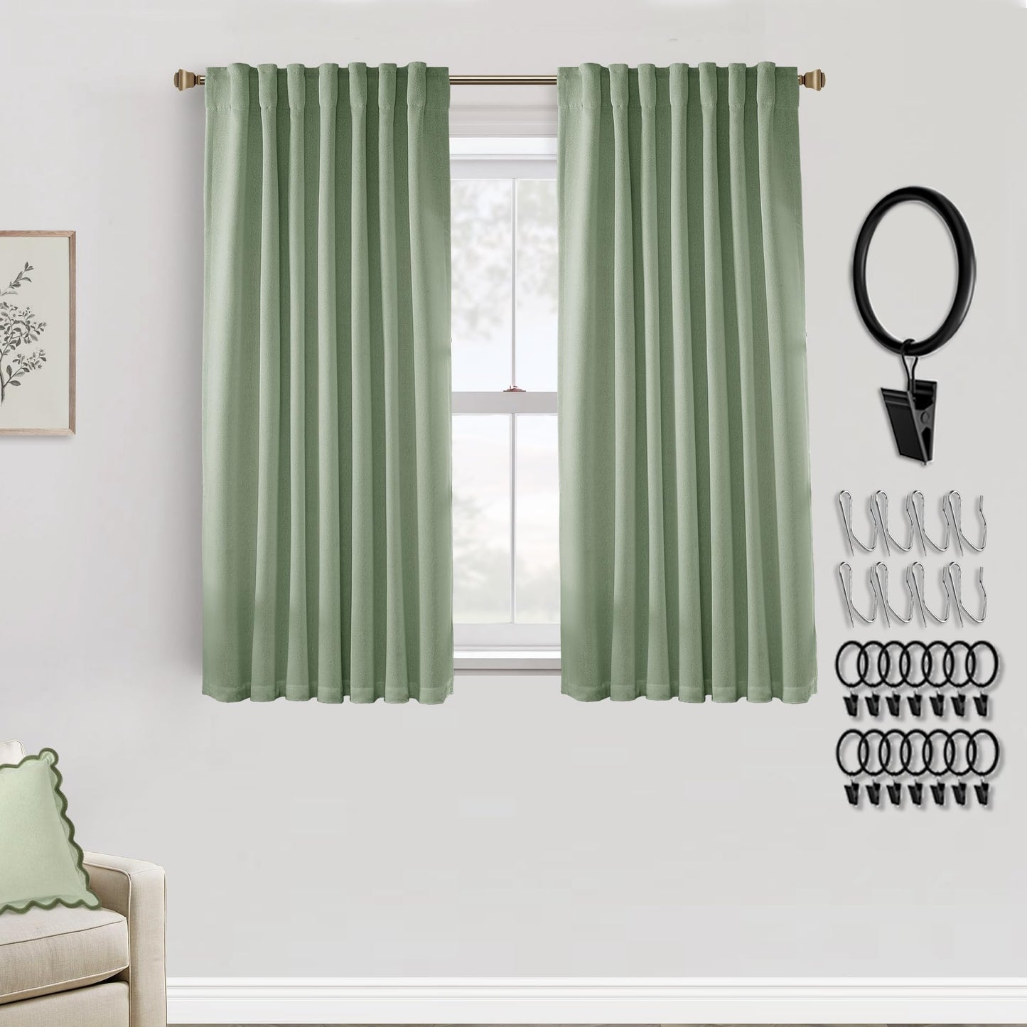 Boho Blackout Curtains Cream 70x90, 2 Panels