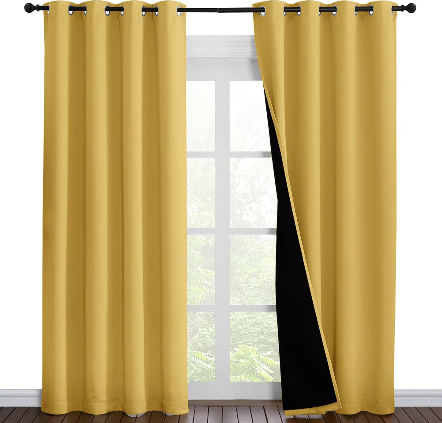 NICETOWN Grey Blackout Curtains 70x108, Set of 2