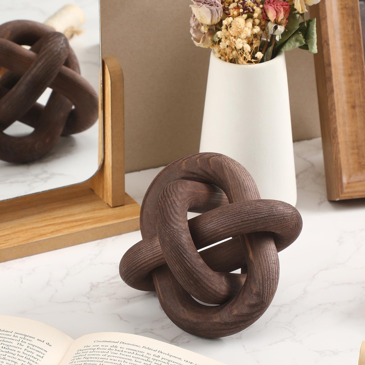 Yalikop Wood Knot Decor, White
