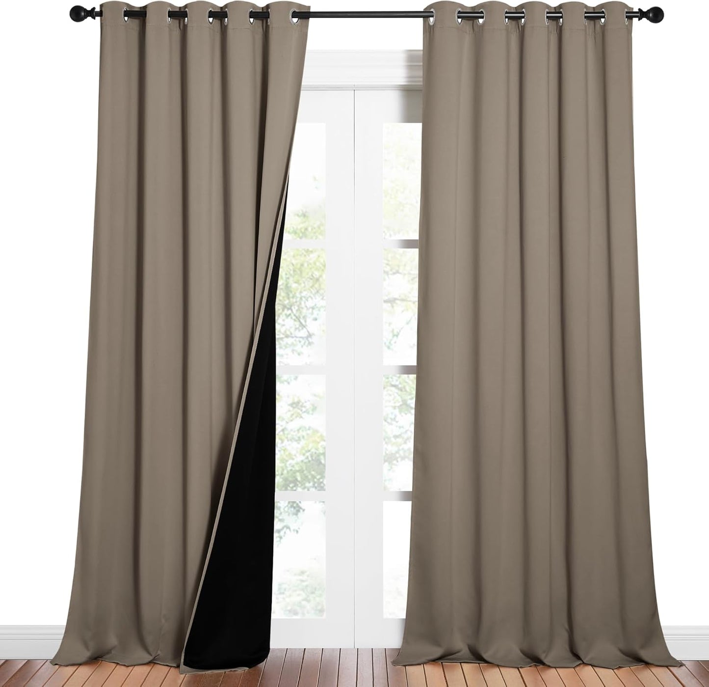 NICETOWN Grey Blackout Curtains 70x108, Set of 2