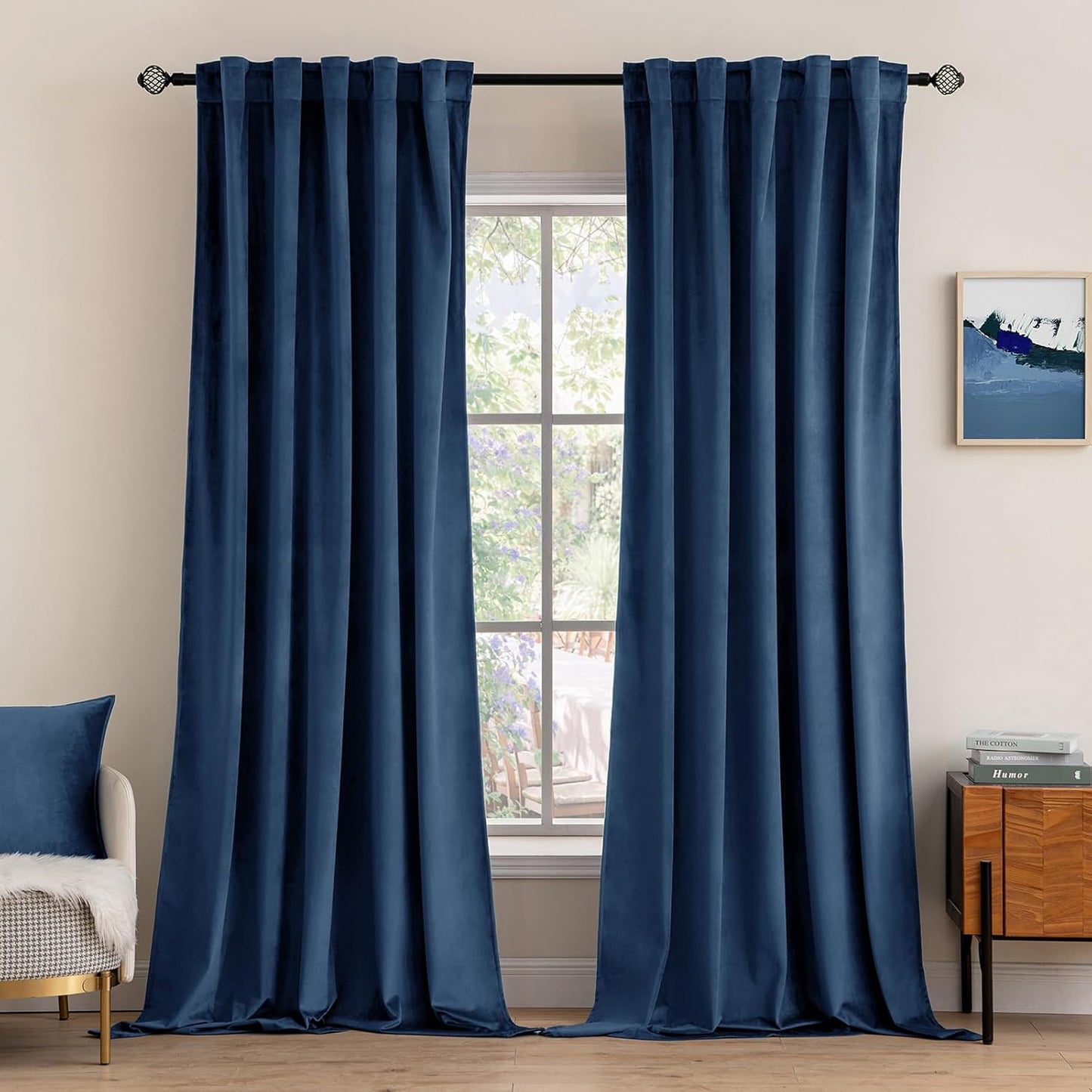 MIULEE Velvet Curtains 108 inches Long 2 Panels