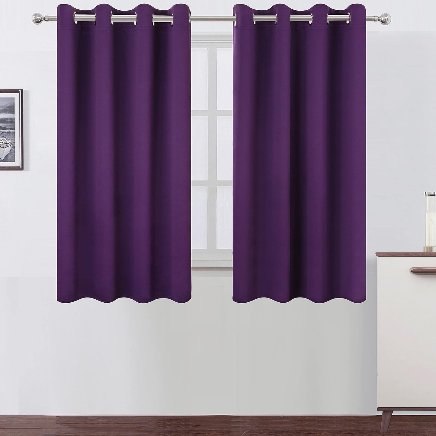 LEMOMO Blackout Curtains 52x84" Black, 2 Panels