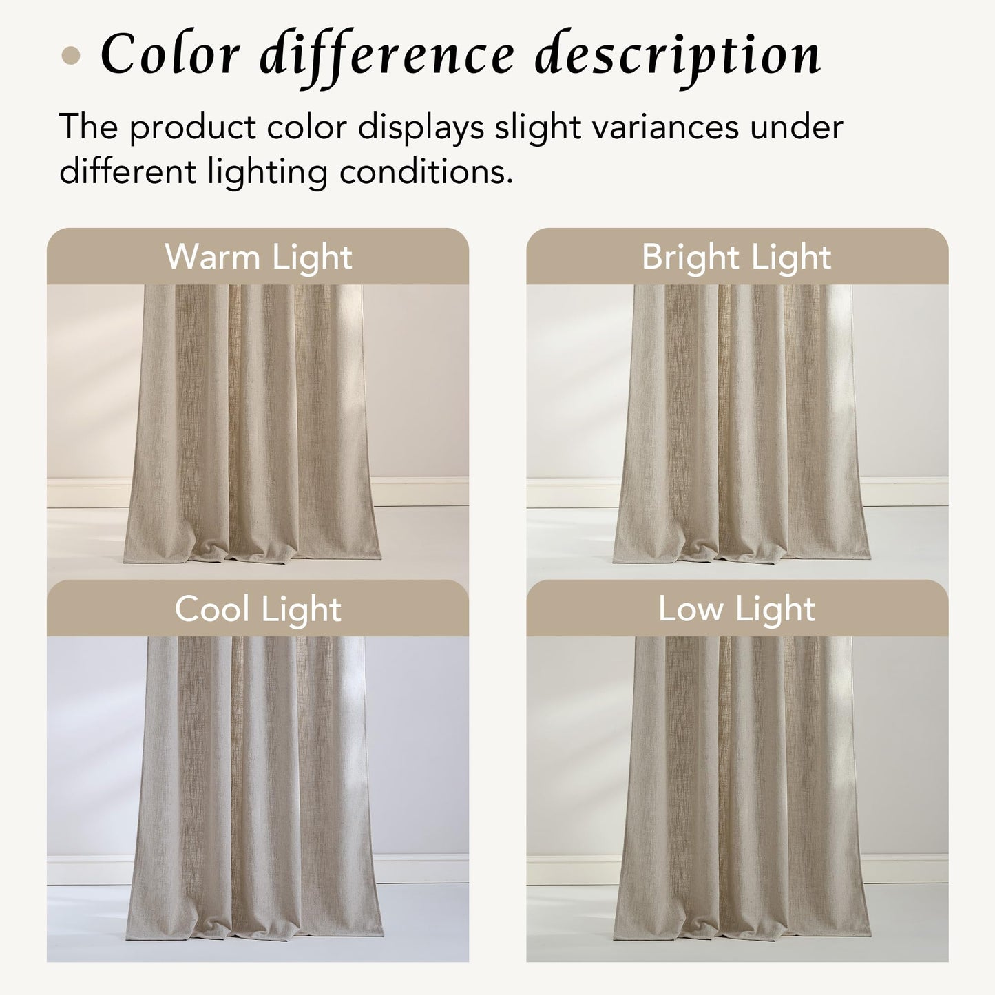 NICETOWN Linen Curtains 52x108" 2 Panels