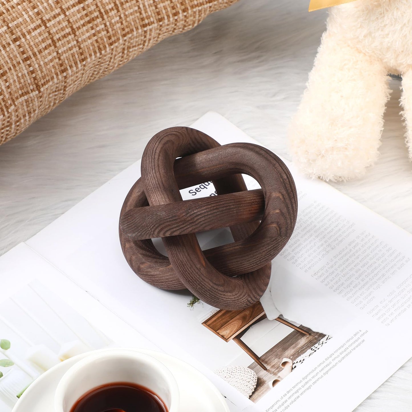 Yalikop Wood Knot Decor, White