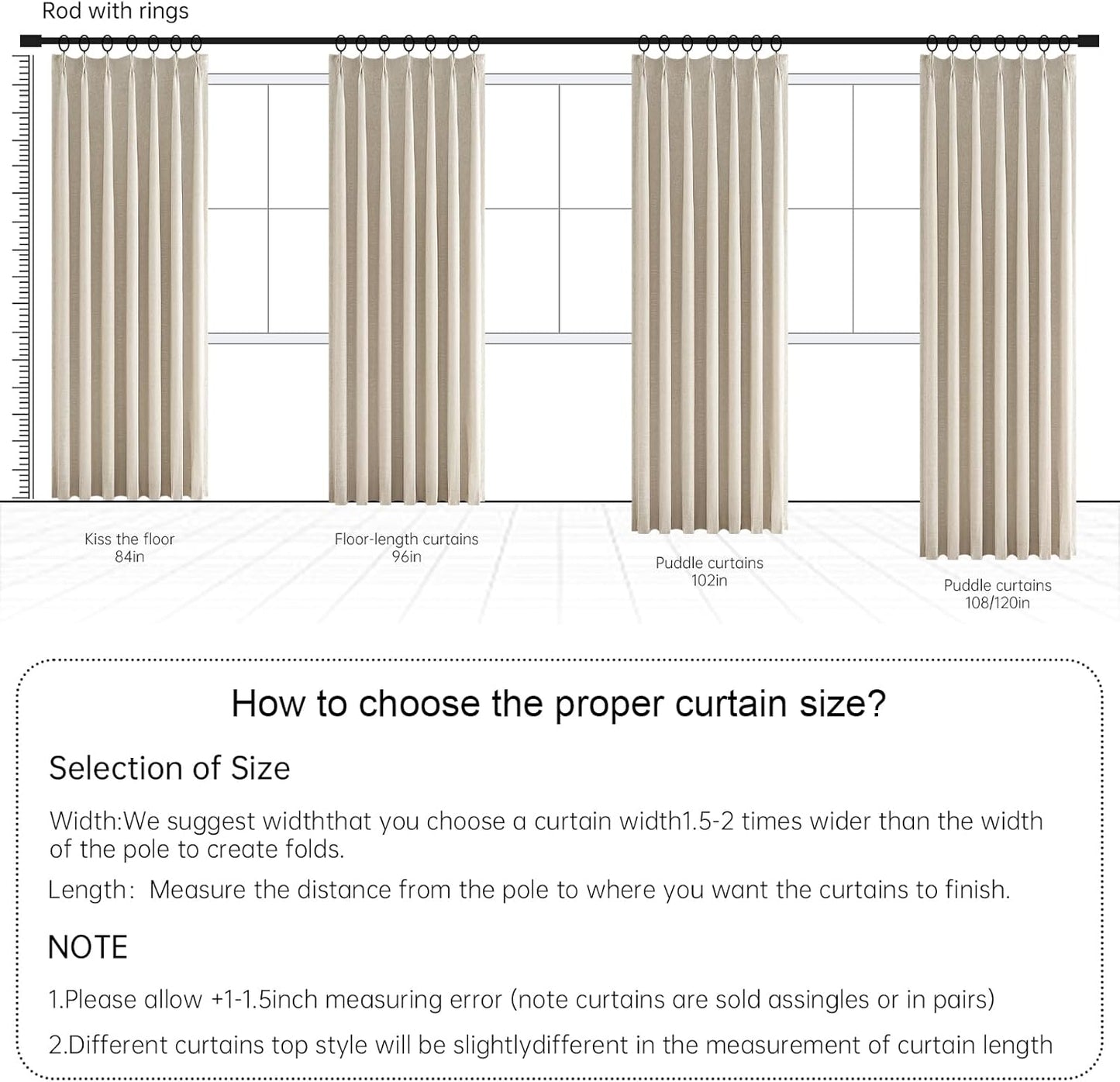 Topfinel Blackout Curtain 72x108, 1 Panel