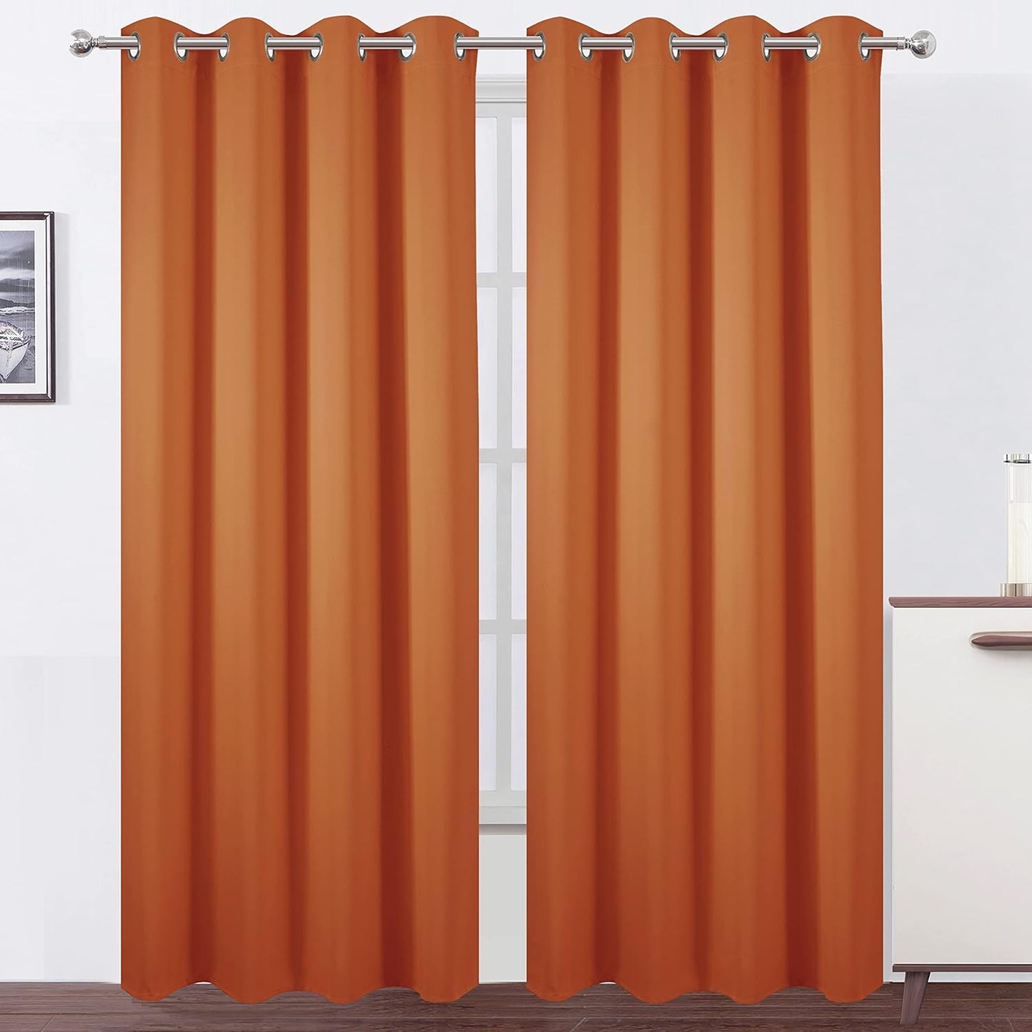 LEMOMO Blackout Curtains 52x84" Black, 2 Panels