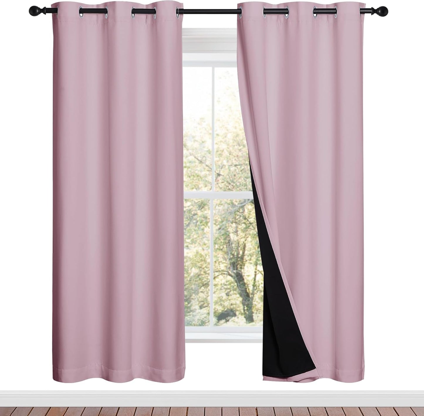 NICETOWN Grey Blackout Curtains 70x108, Set of 2