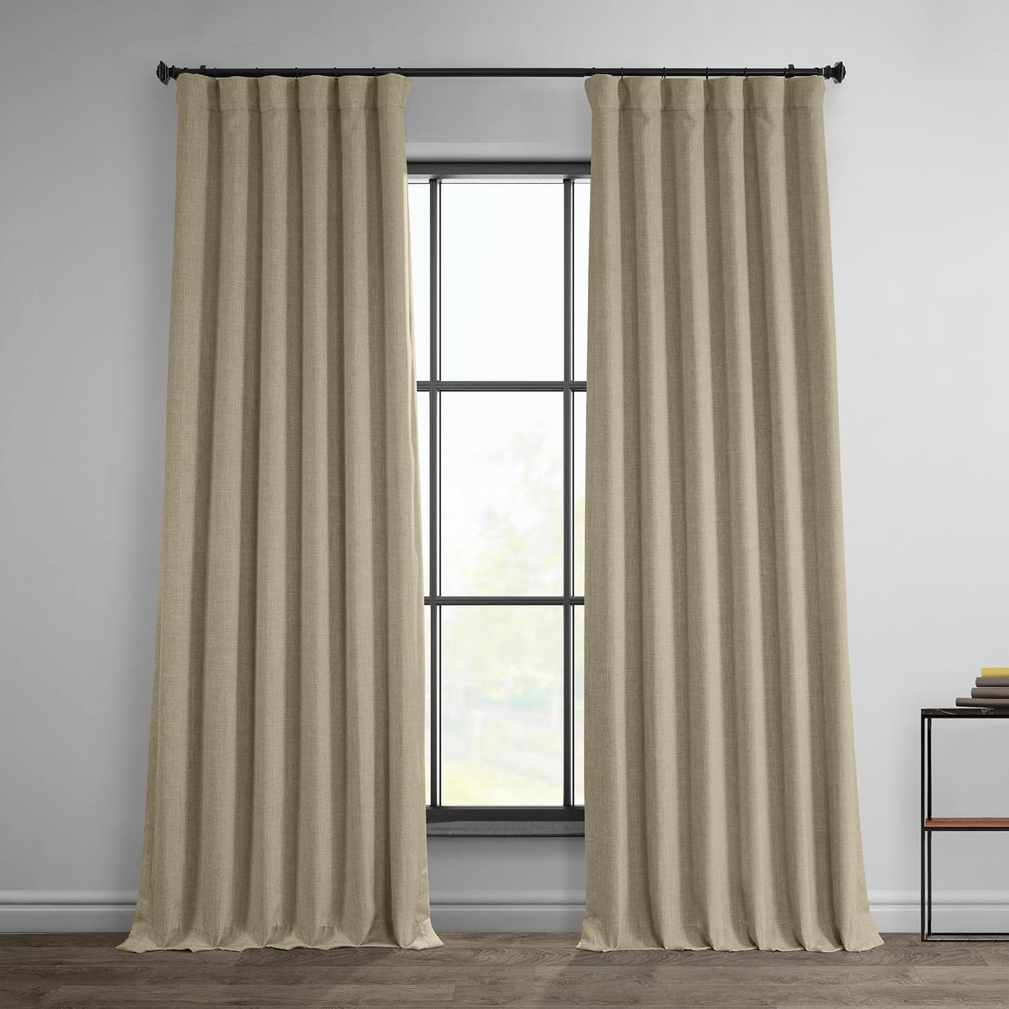 HPD Faux Linen Curtain 100x96" Birch, 1 Panel