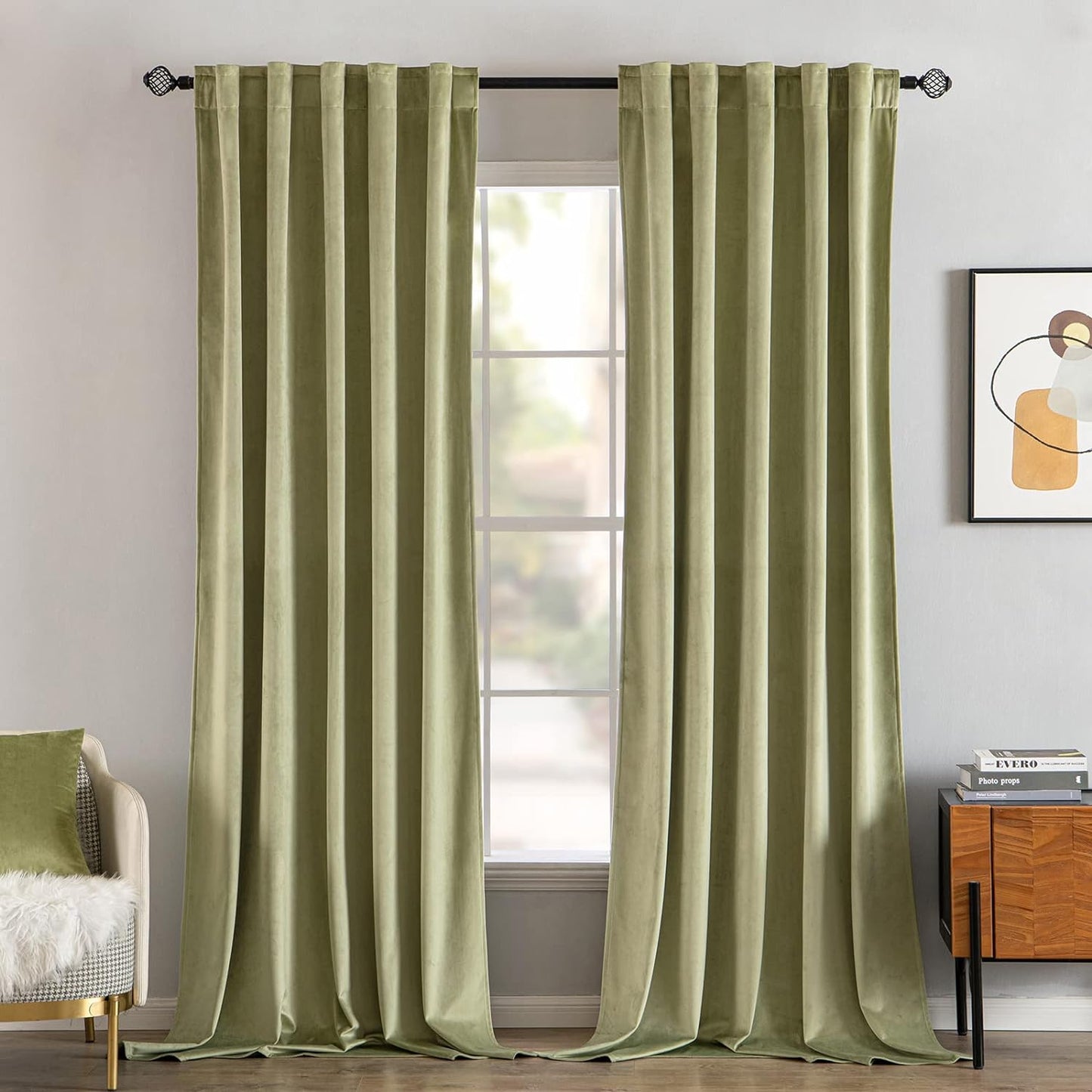 MIULEE Velvet Curtains 108 inches Long 2 Panels