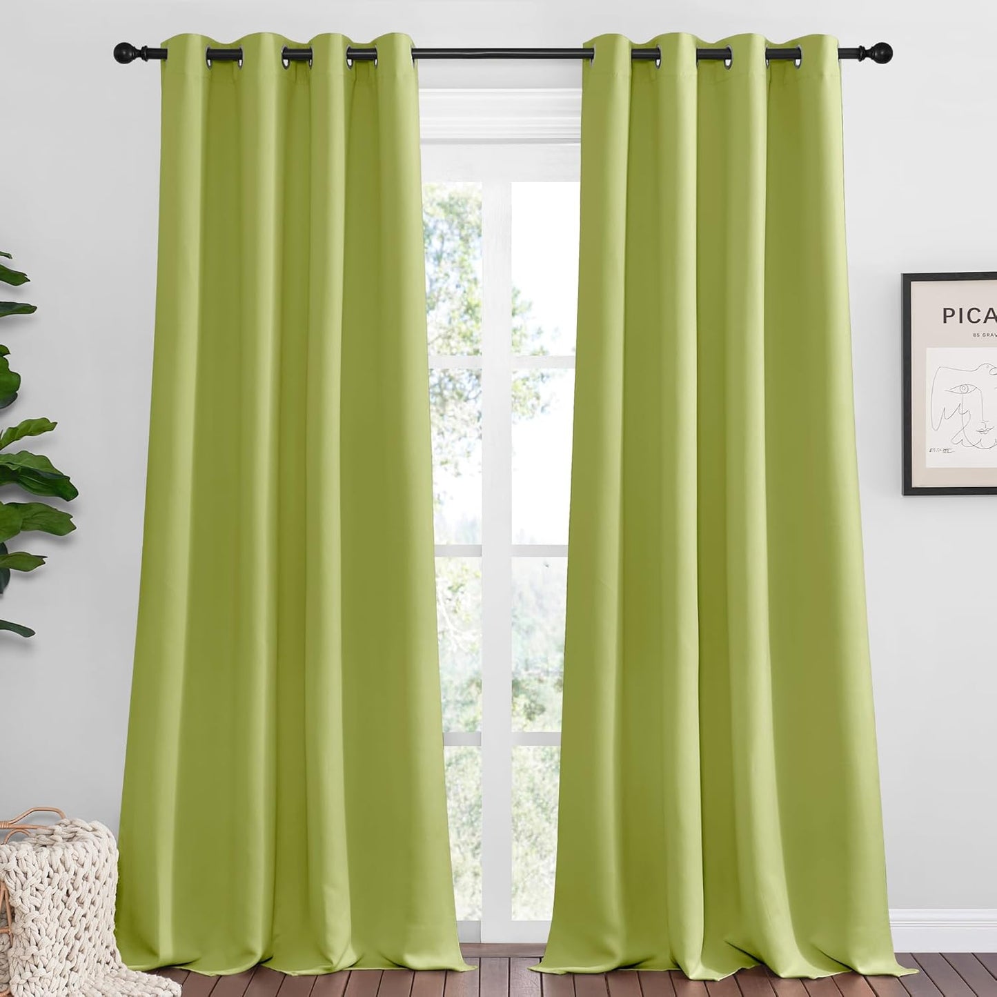 NICETOWN Blackout Curtains 42x63" Black