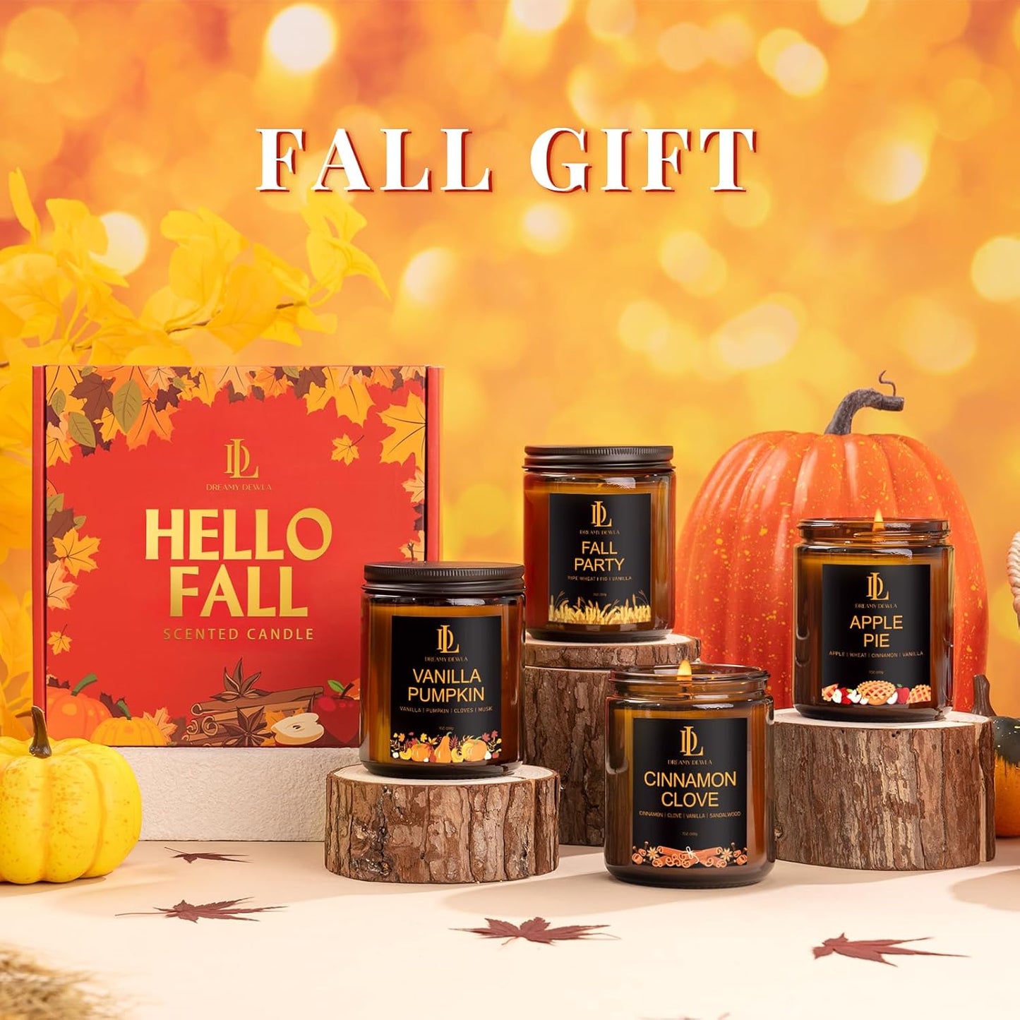 4-Pack Fall Scented Soy Candles
