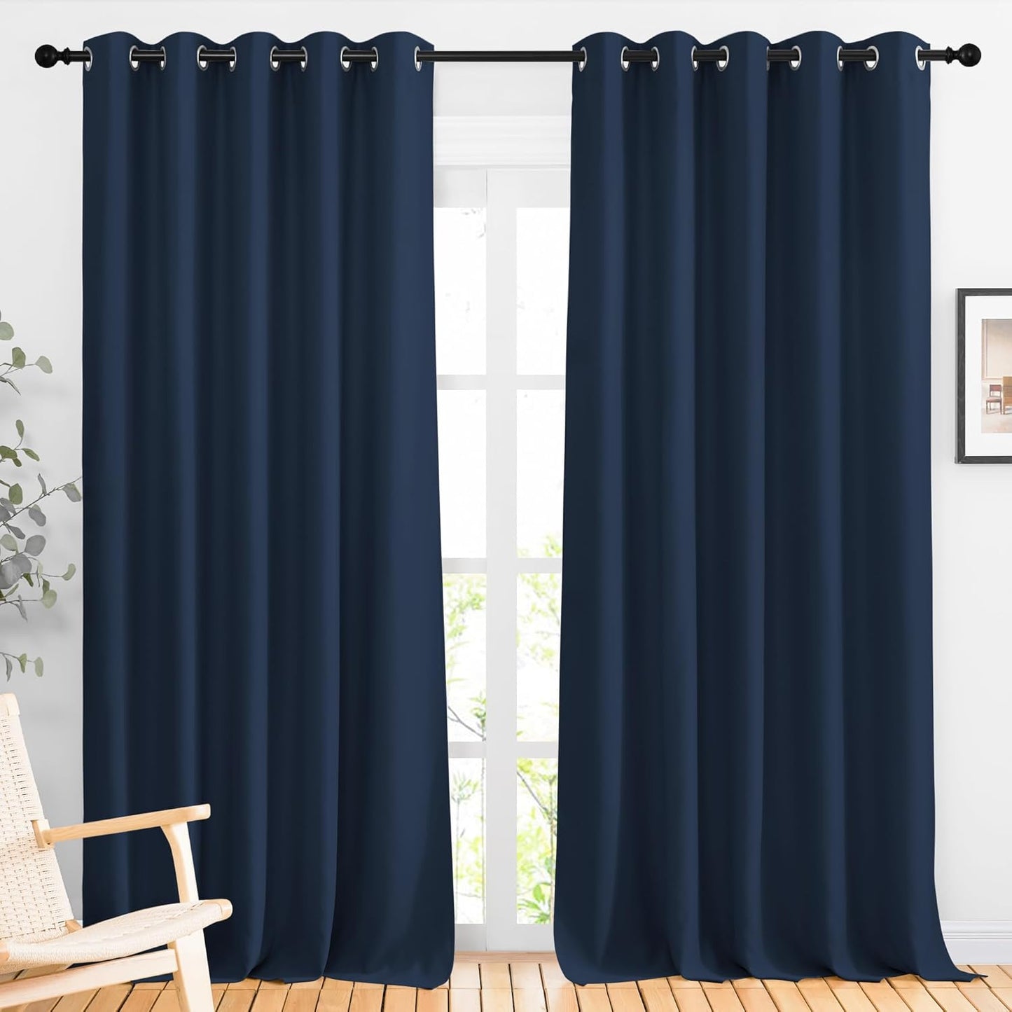 NICETOWN Blackout Curtains 42x63" Black