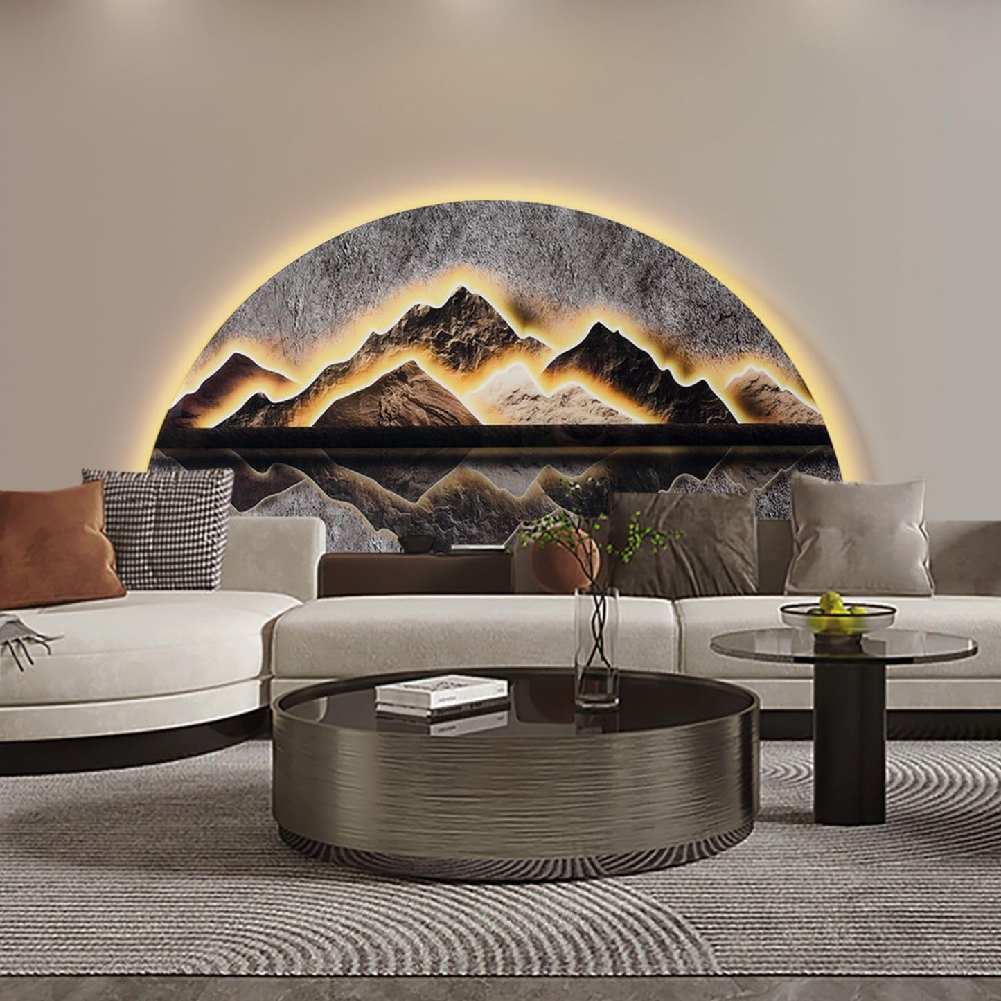Homary LED Mountain Wall Art 49.2"