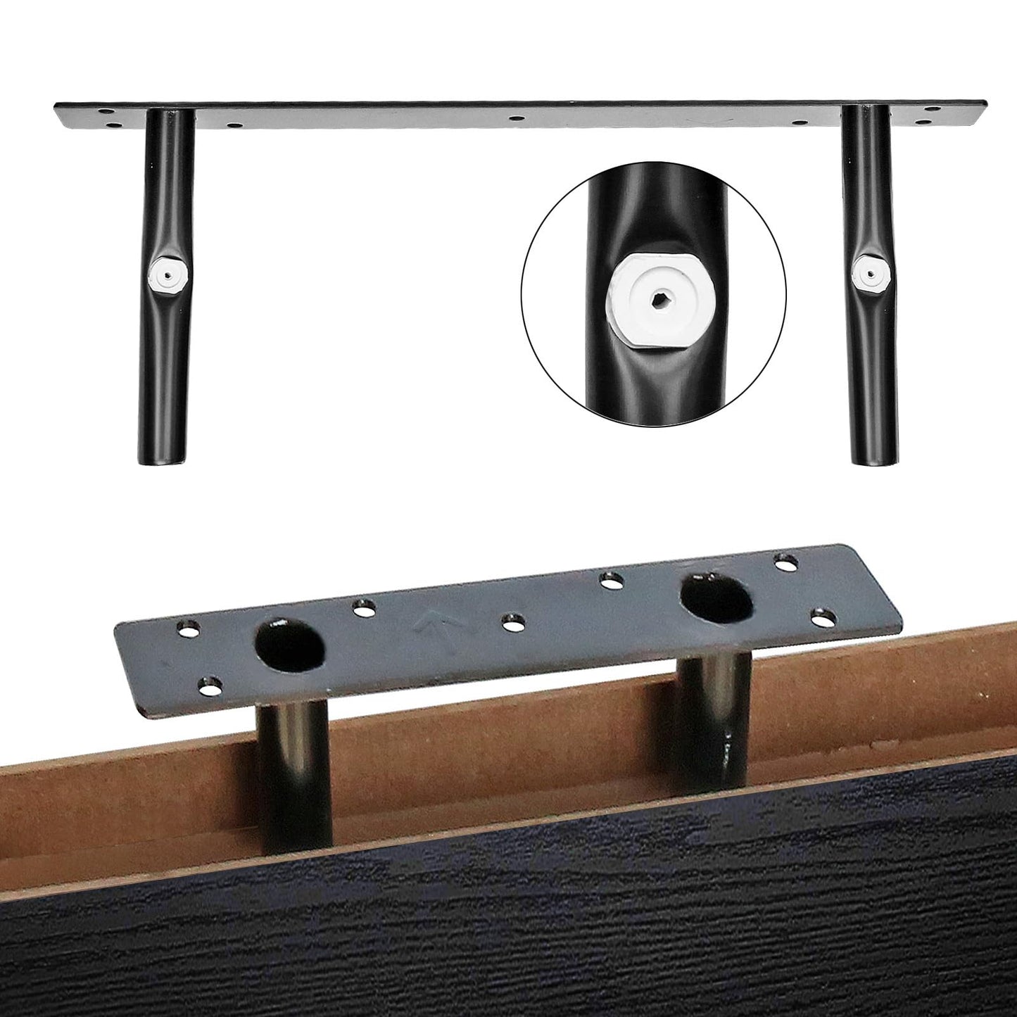 QEEIG Floating Shelves, 3pcs, Rustic Brown