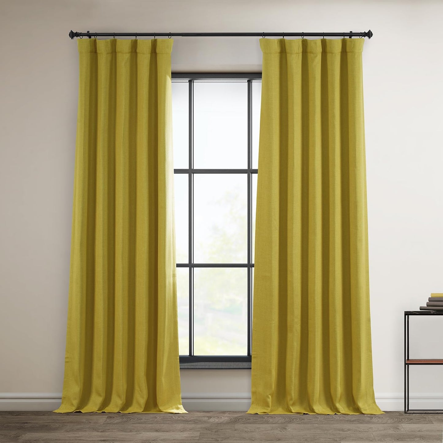 HPD Faux Linen Curtain 100x96" Birch, 1 Panel
