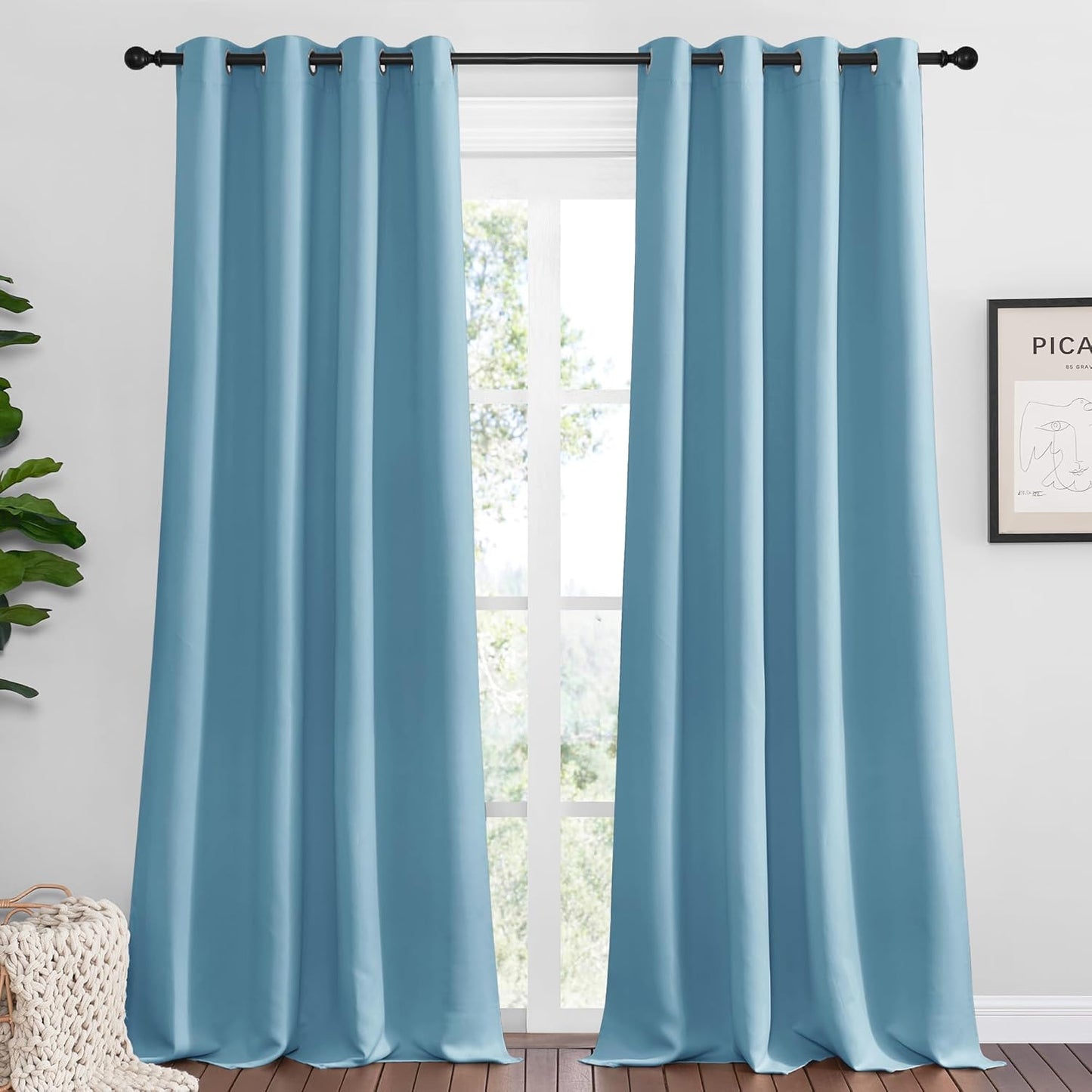 NICETOWN Blackout Curtains 42x63" Black