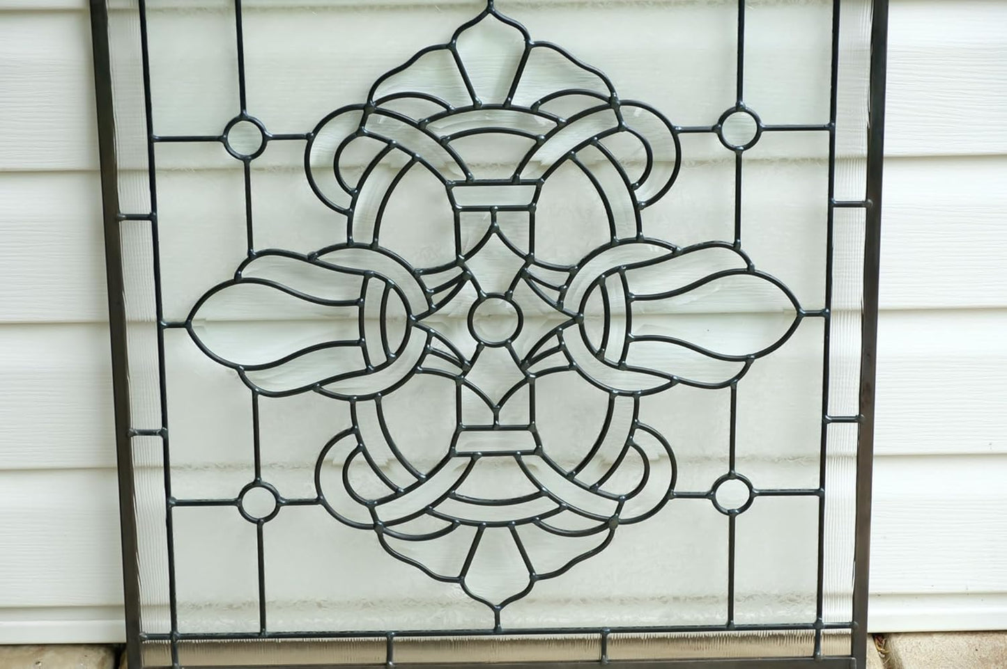 All Clear Stained Glass Beveled Window Panel, 24" X 24"