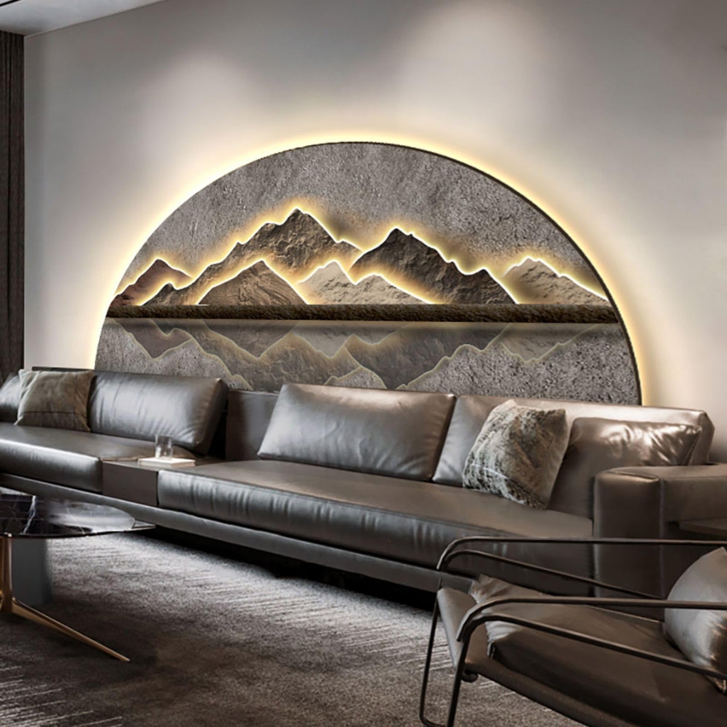 Homary LED Mountain Wall Art 49.2"