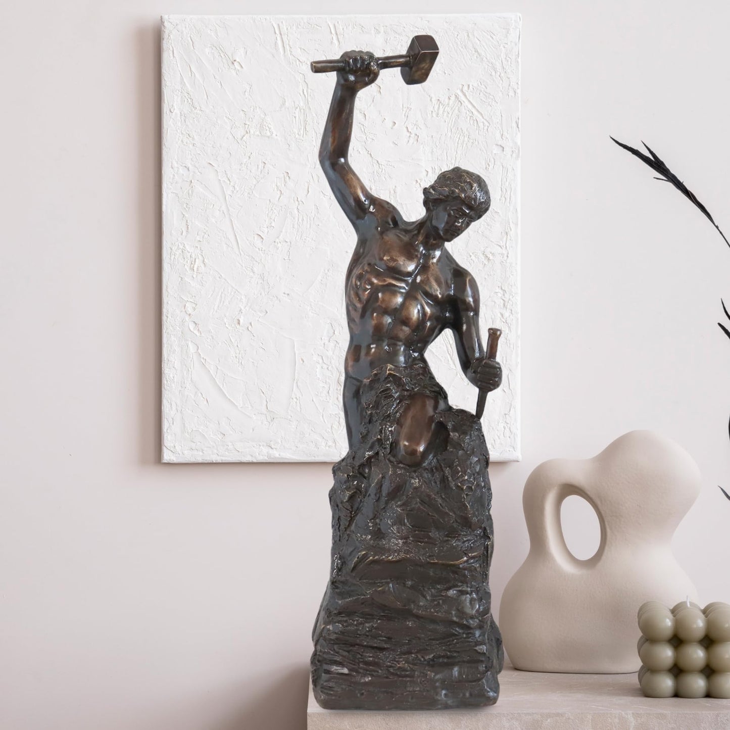 Bronze Self-Made Man Statue 18.5"