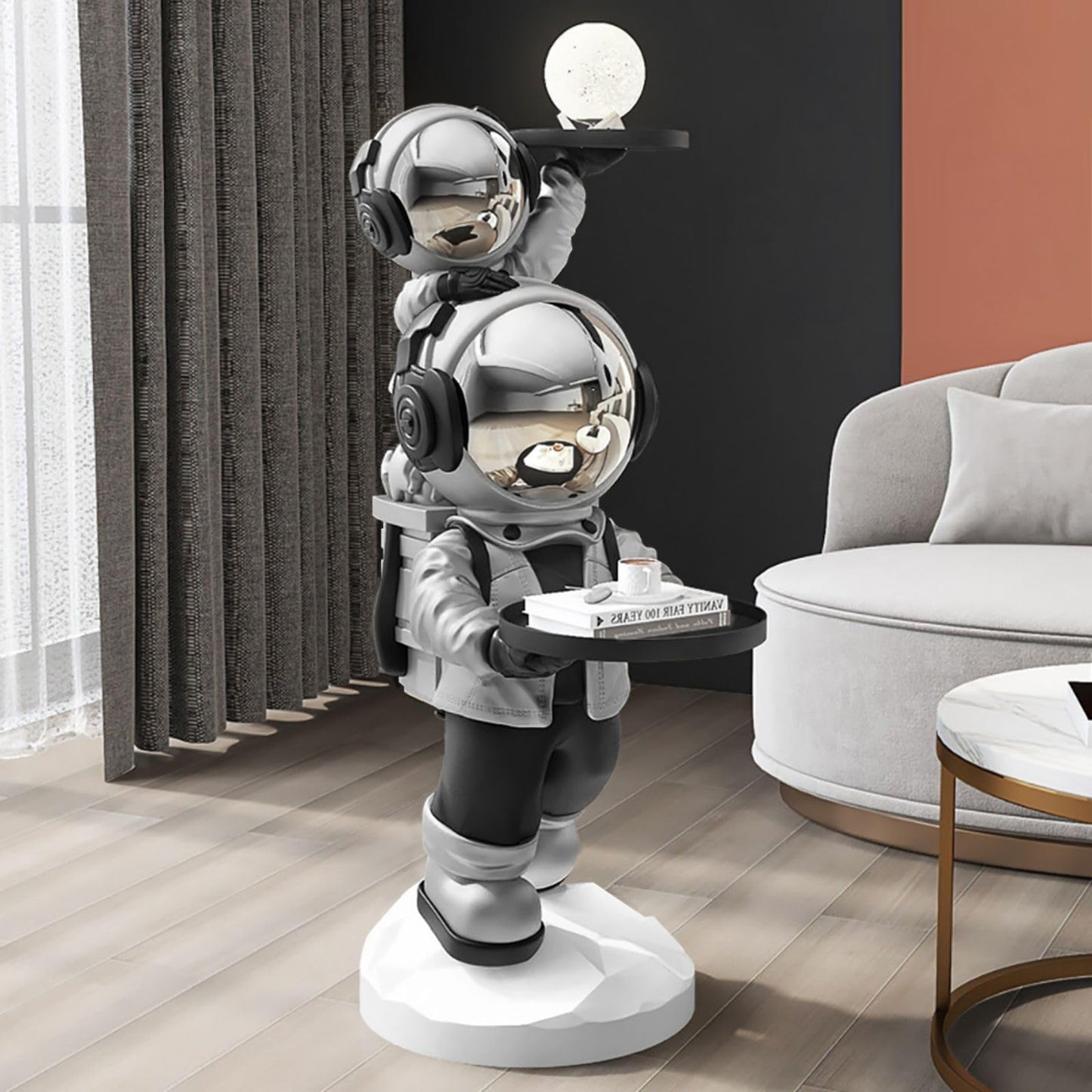 Gold Astronaut Floor Statue