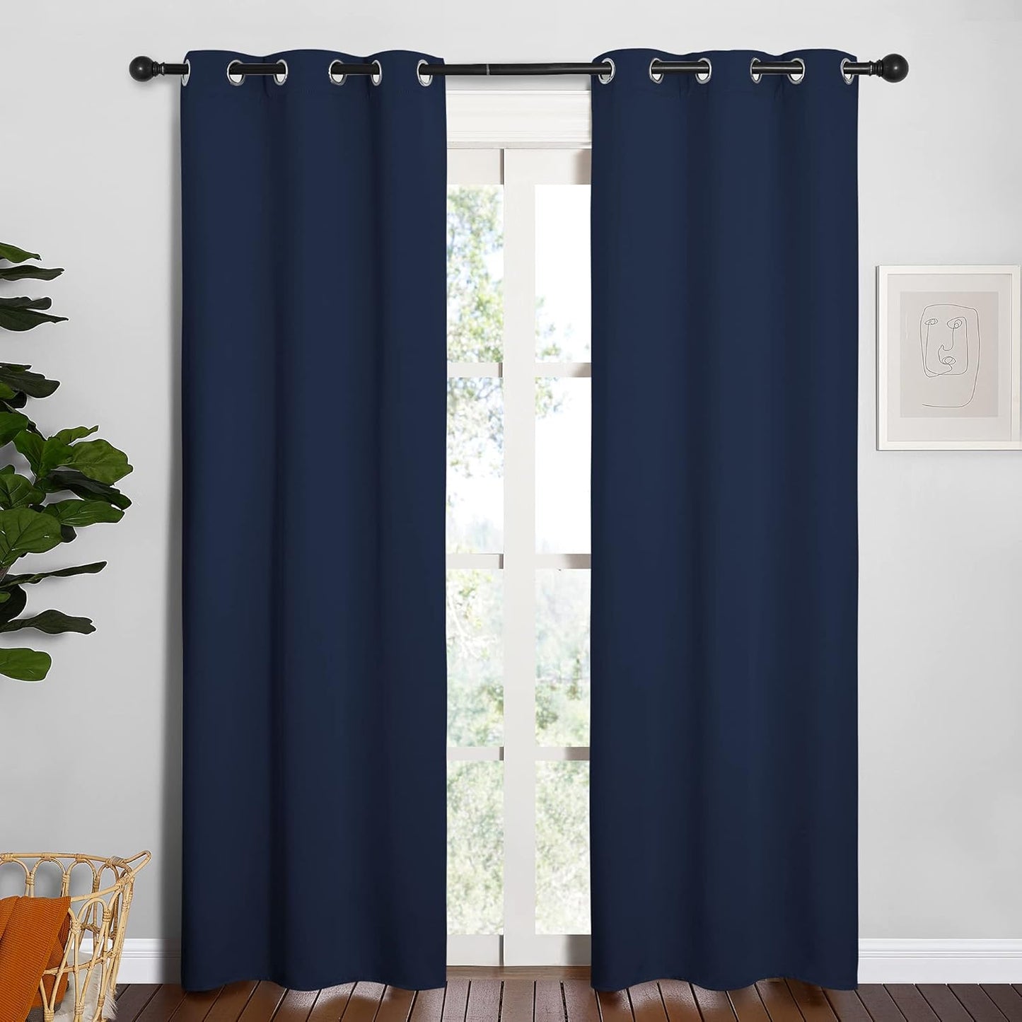 NICETOWN Blackout Curtains 42x63" Black