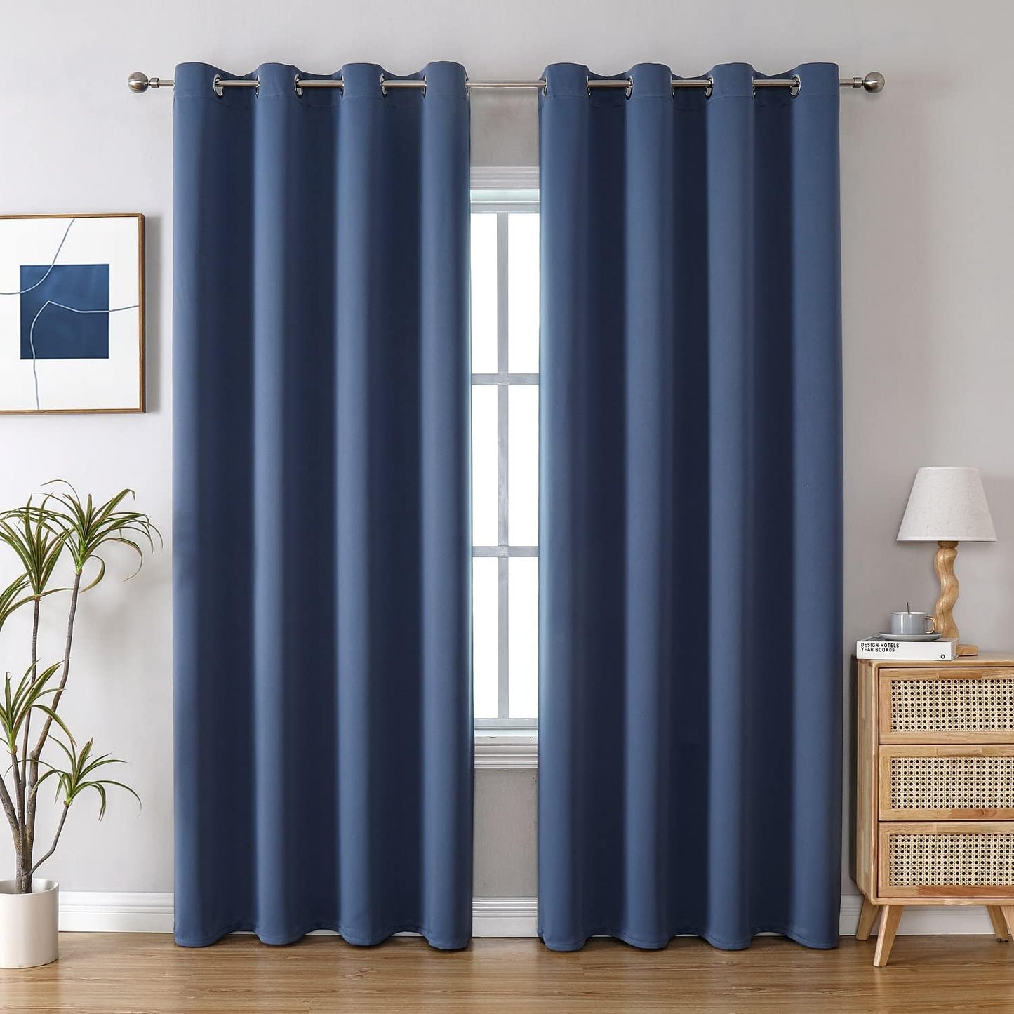 ChrisDowa Blackout Curtains 42x63" Grey, 2 Panels
