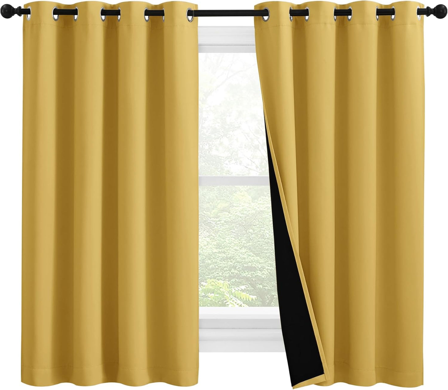 NICETOWN Grey Blackout Curtains 70x108, Set of 2