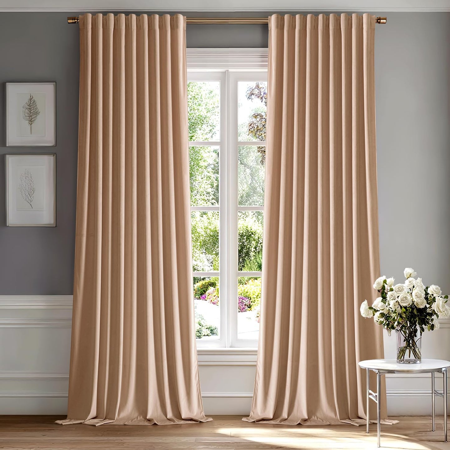 MIULEE Velvet Curtains 108 inches Long 2 Panels