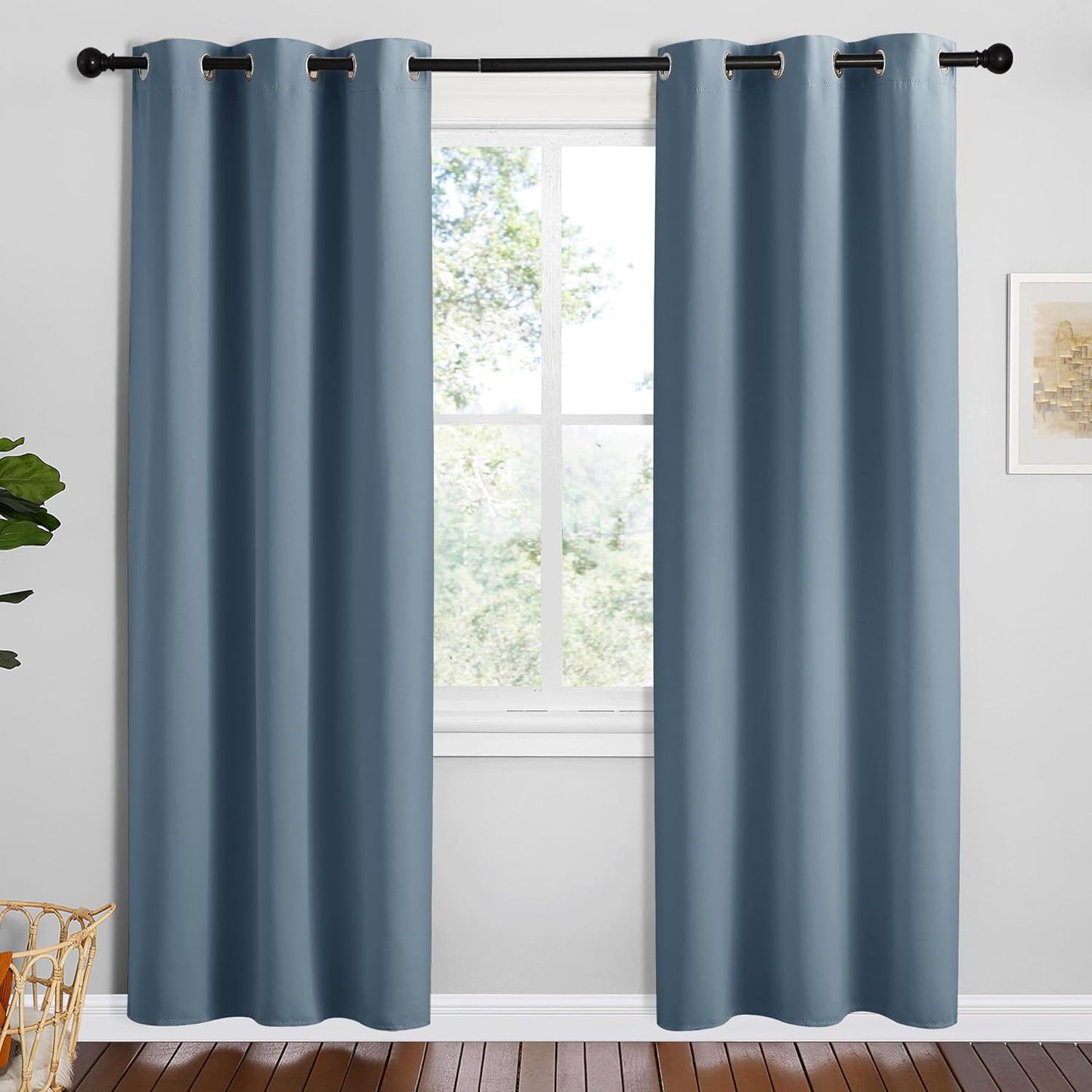 NICETOWN Blackout Curtains 42x63" Black