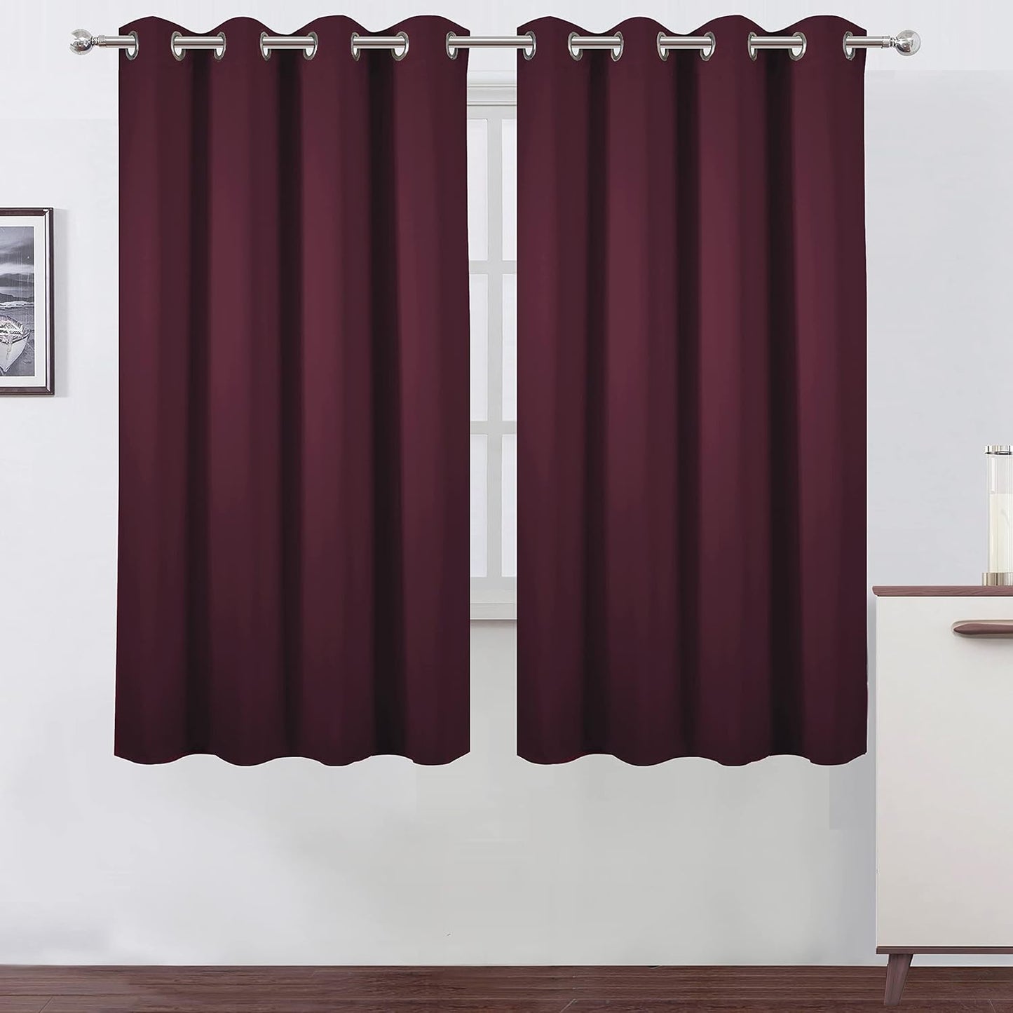 LEMOMO Blackout Curtains 52x84" Black, 2 Panels