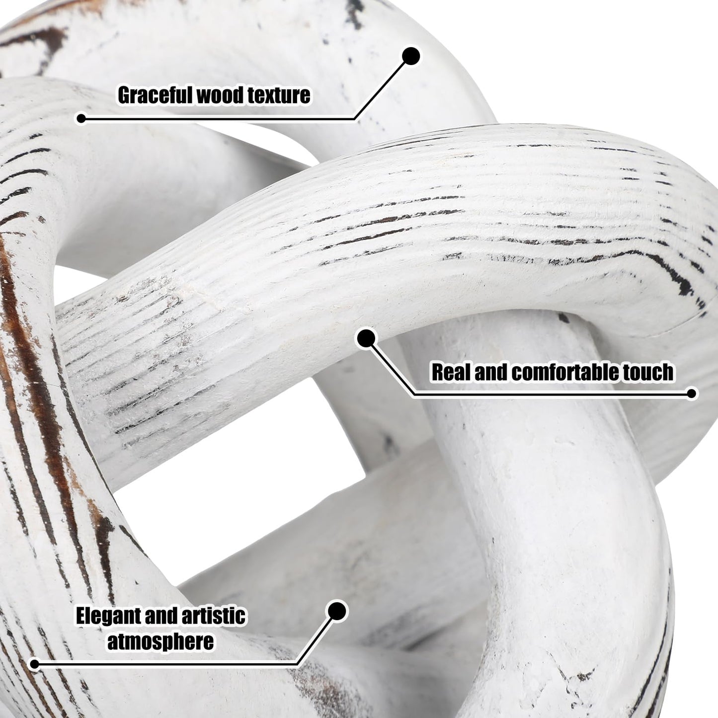 Yalikop Wood Knot Decor, White