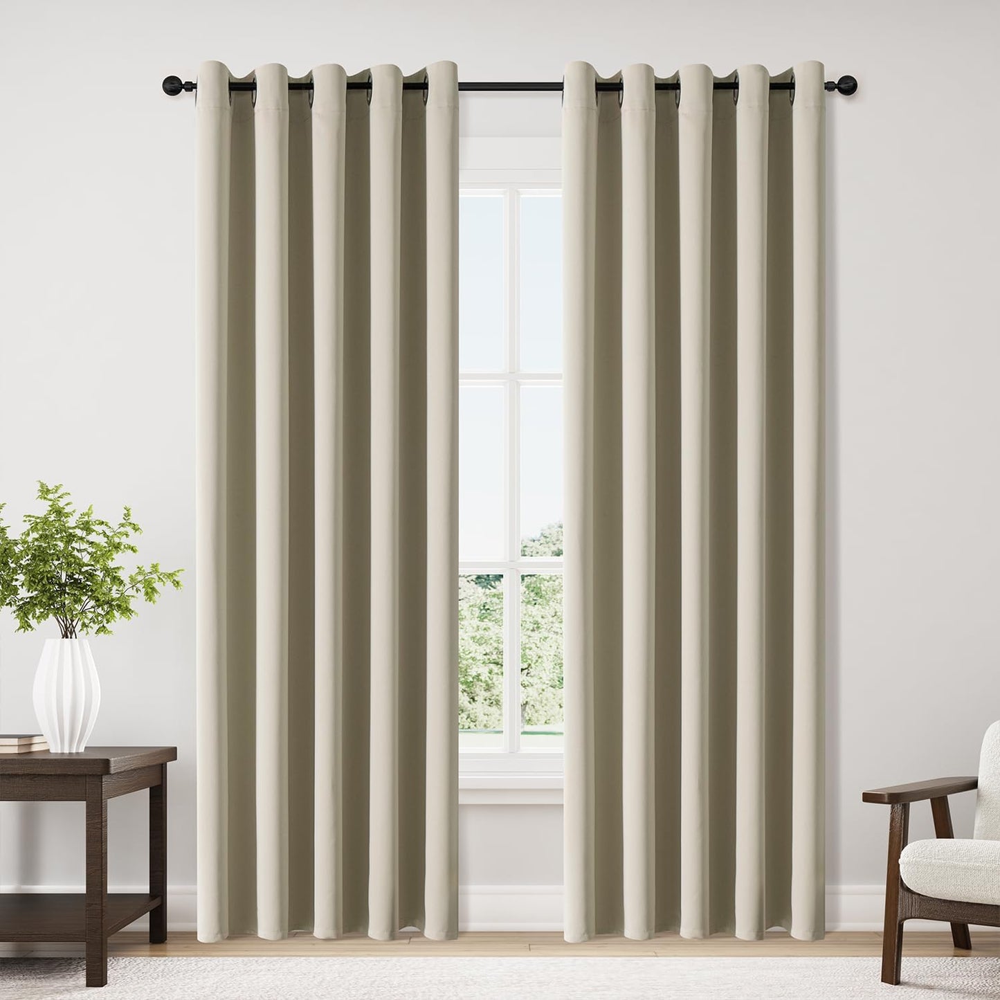 ChrisDowa Blackout Curtains 42x63" Grey, 2 Panels