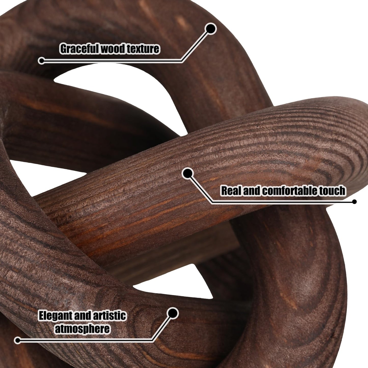 Yalikop Wood Knot Decor, White
