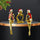 Gold Thinker Statues, Set of 3, Small