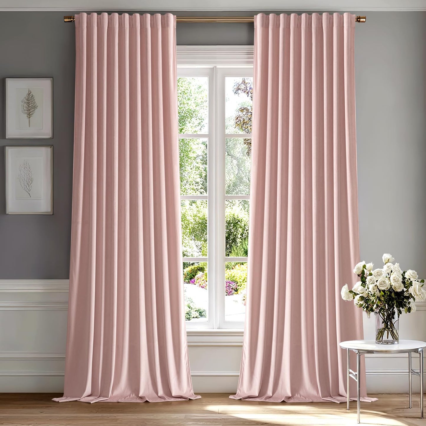 MIULEE Velvet Curtains 108 inches Long 2 Panels