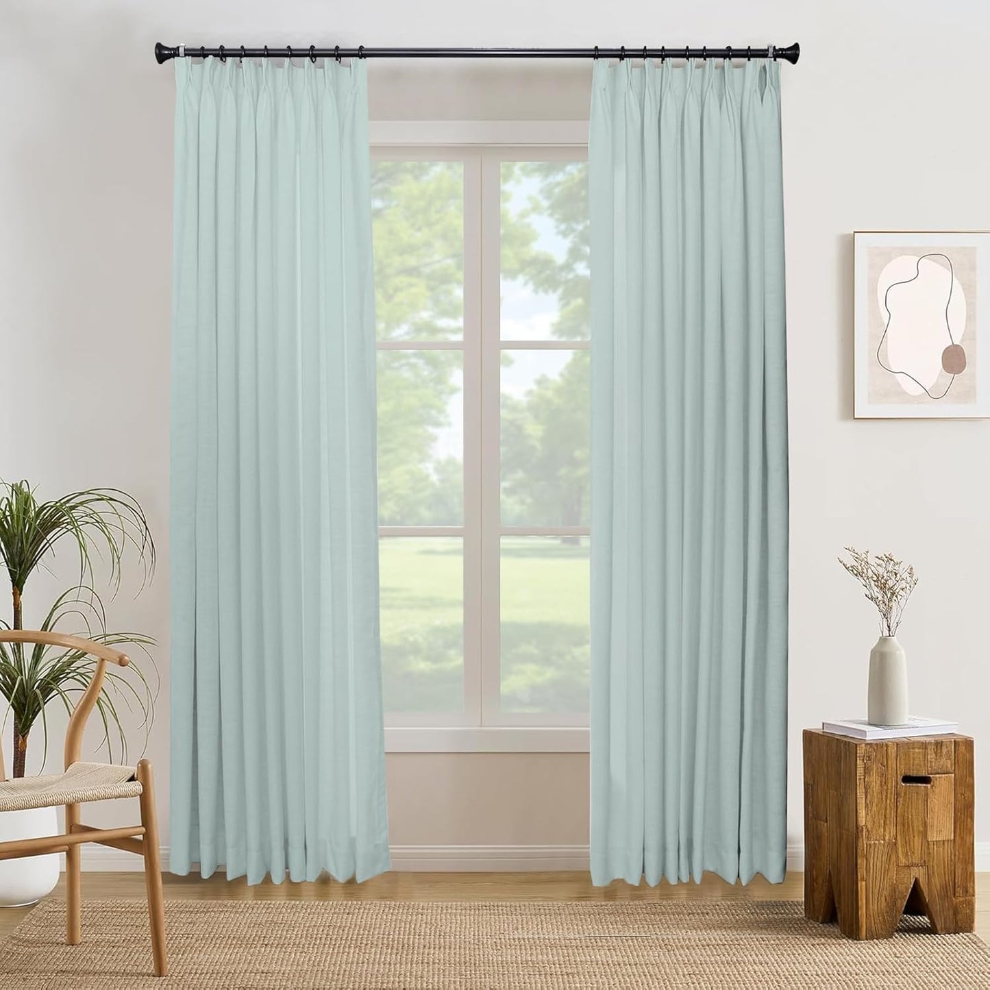 Pinch Pleat Curtain Natural LinenRoom Curtain