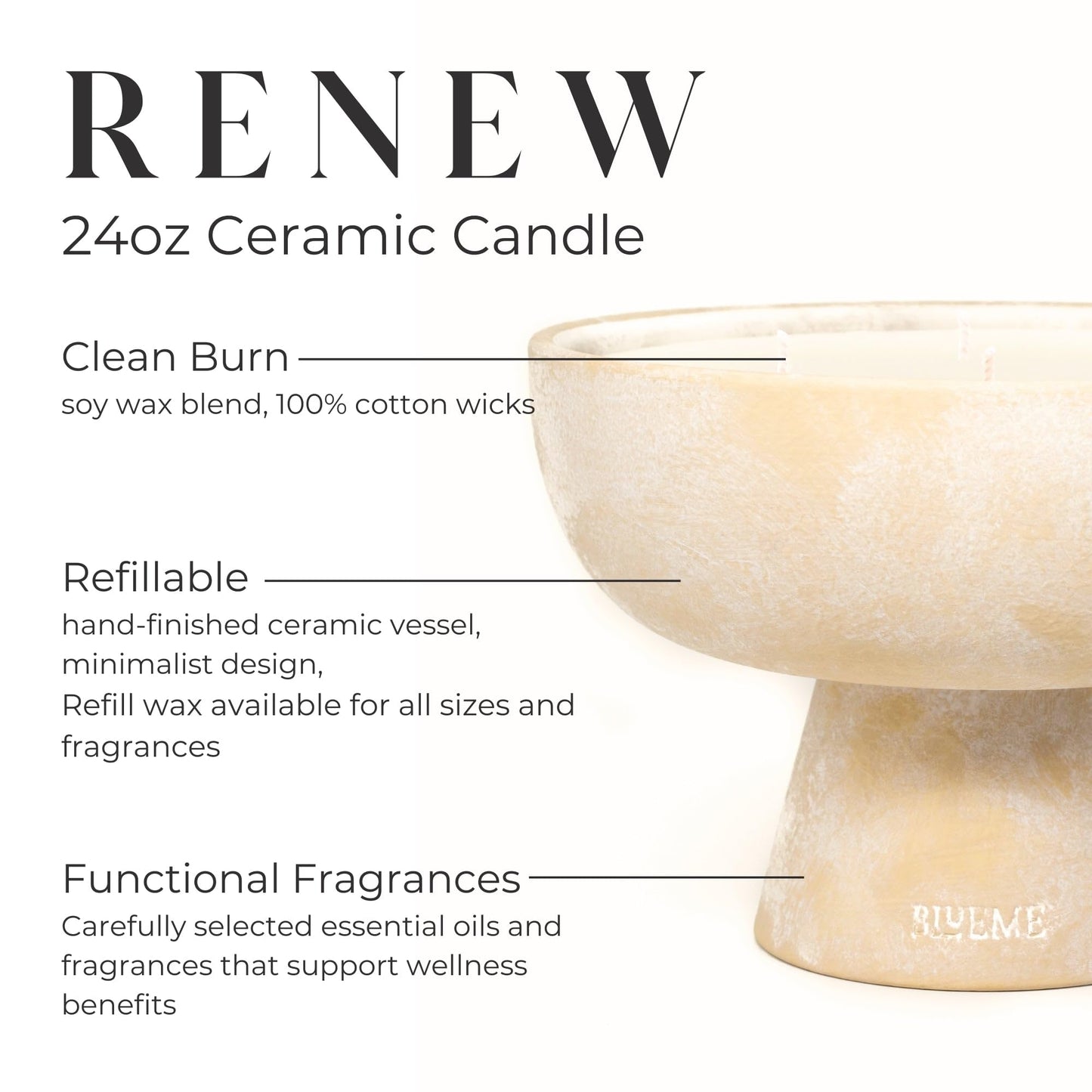 BLUEME 6-Wick Bergamot & Musk Candle
