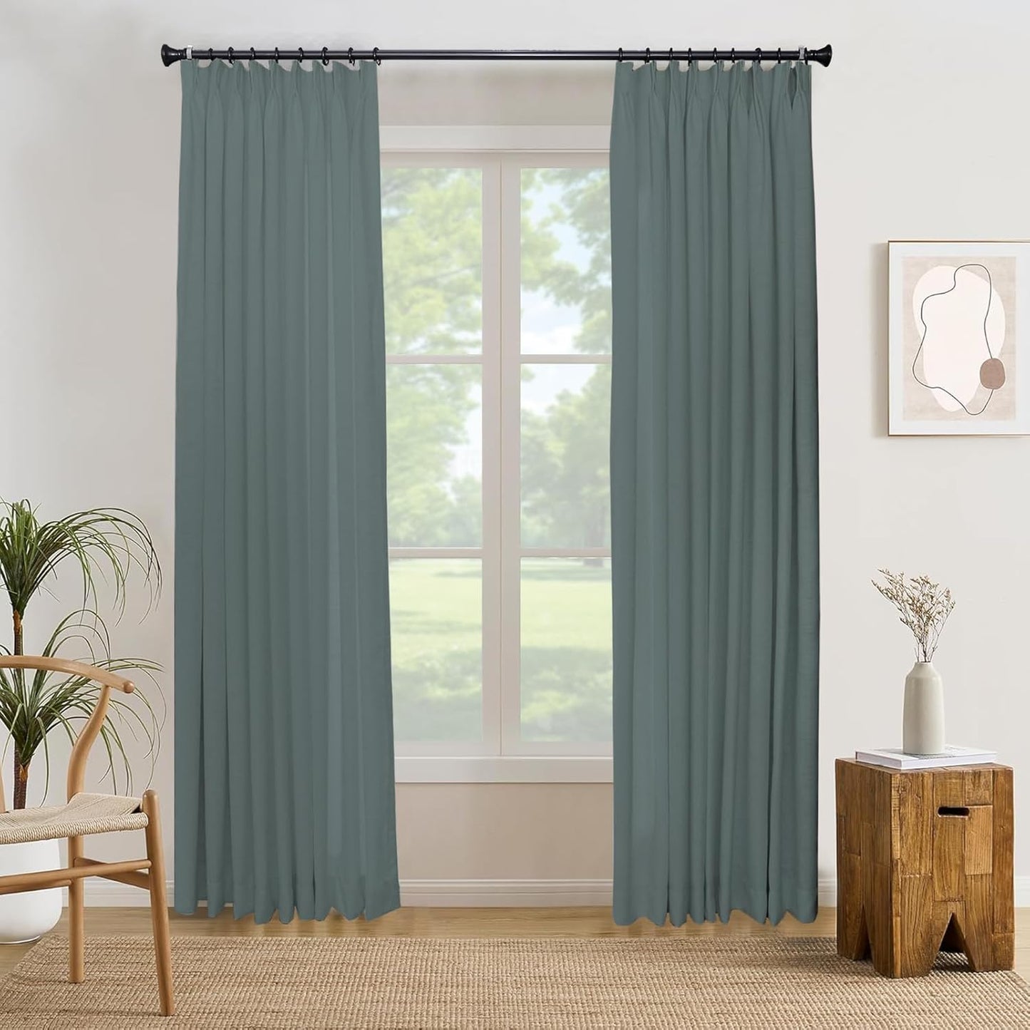 Pinch Pleat Curtain Natural LinenRoom Curtain