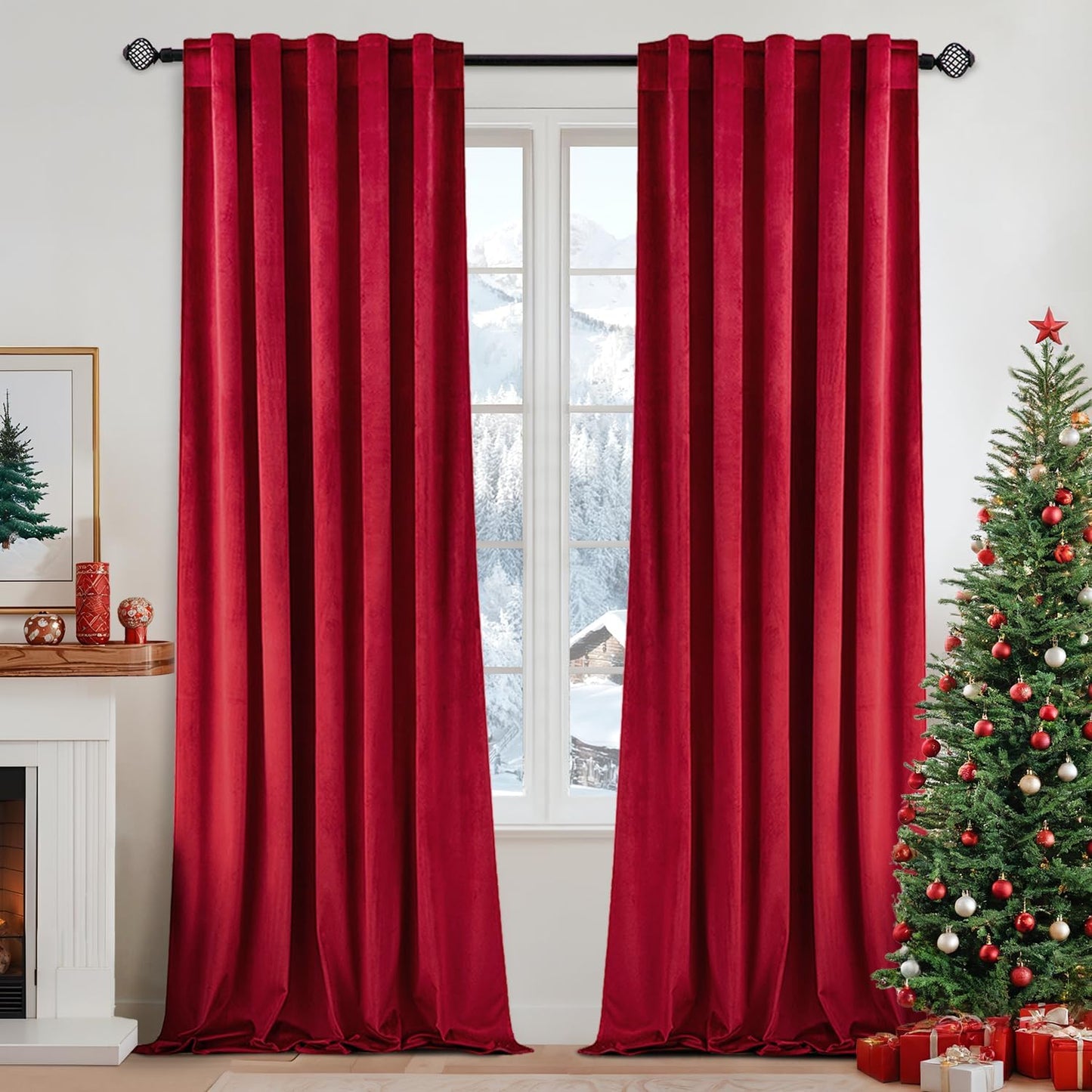 MIULEE Velvet Curtains 108 inches Long 2 Panels