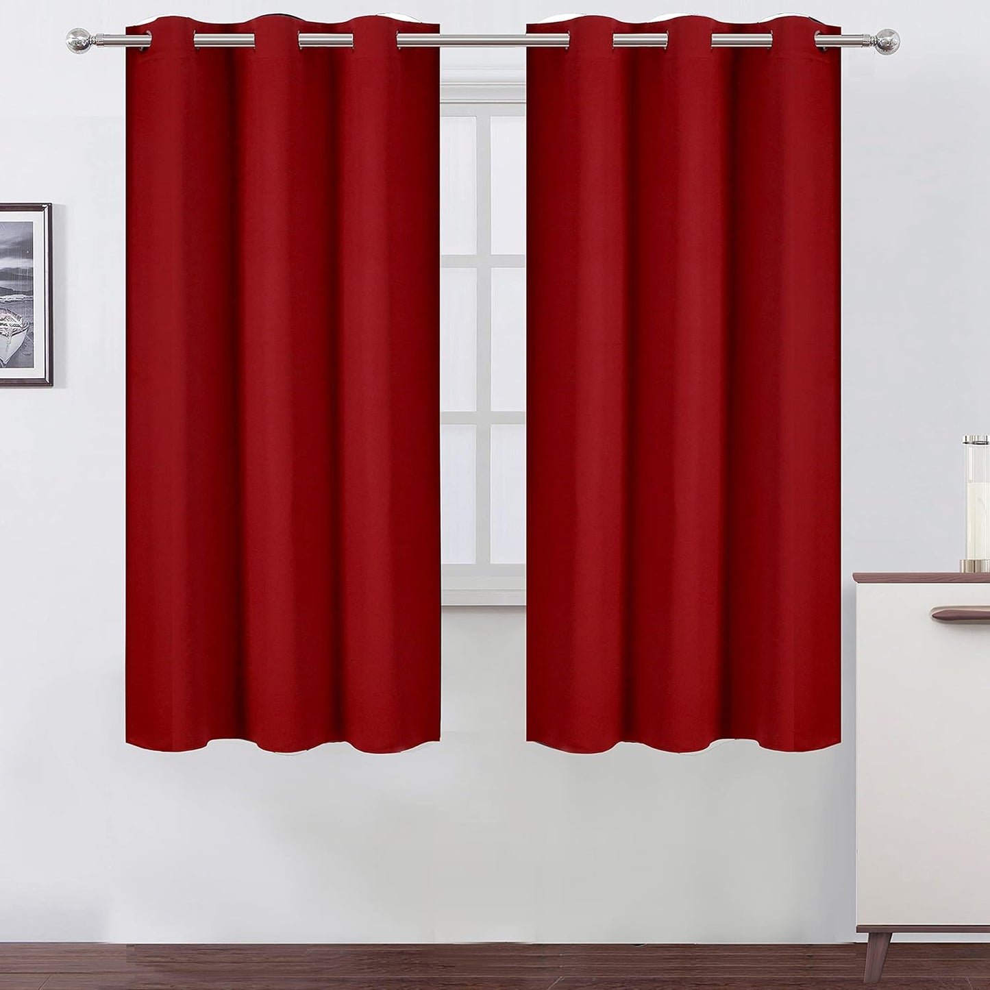 LEMOMO Blackout Curtains 52x84" Black, 2 Panels
