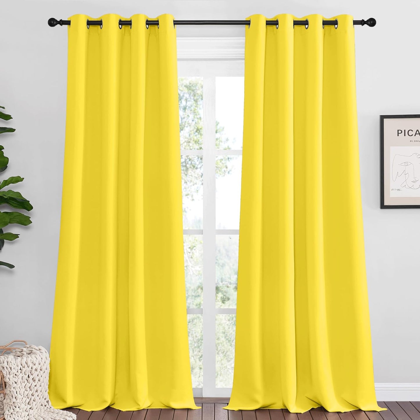 NICETOWN Blackout Curtains 42x63" Black