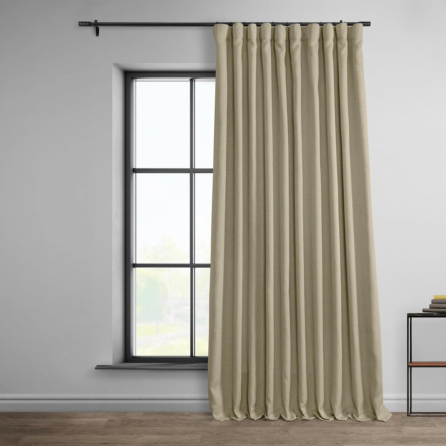 HPD Faux Linen Curtain 100x96" Birch, 1 Panel