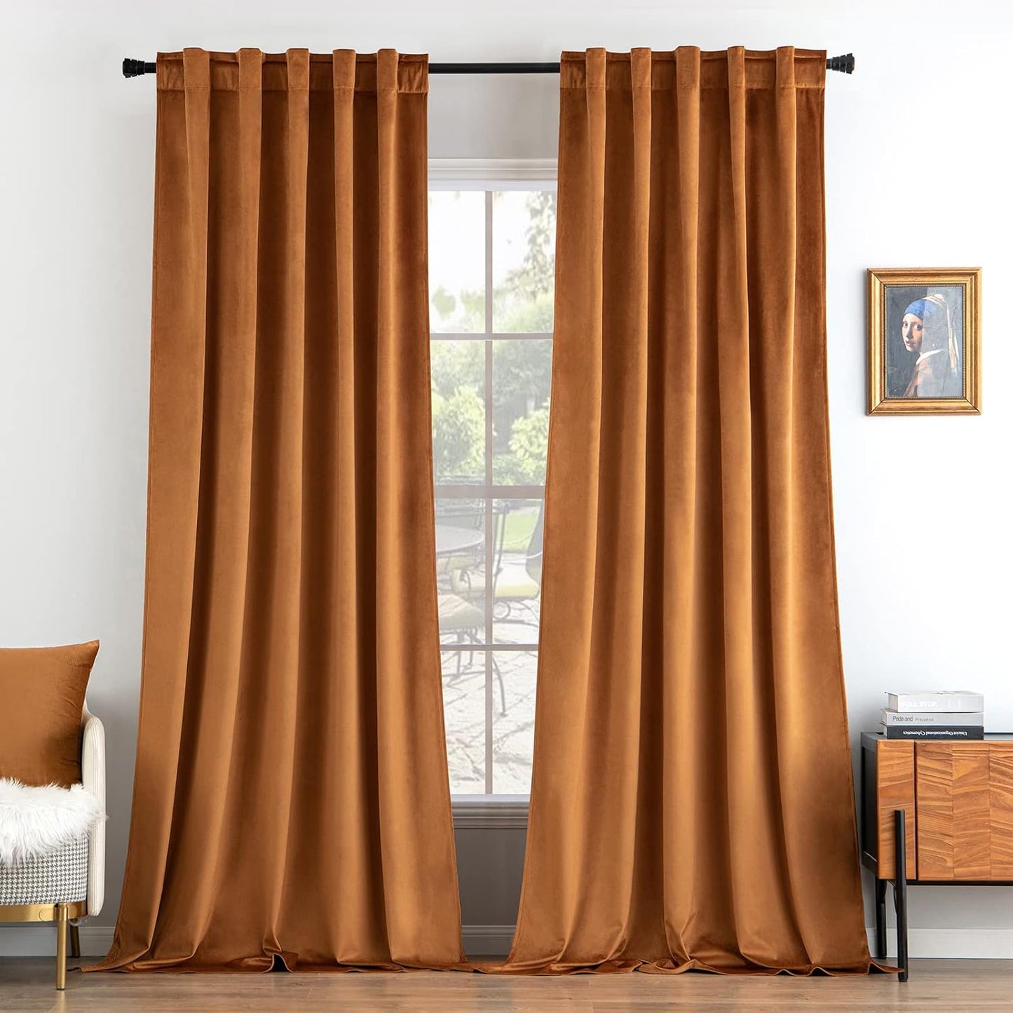 MIULEE Velvet Curtains 108 inches Long 2 Panels