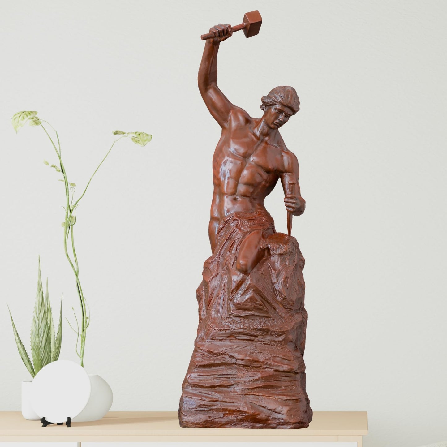 Bronze Self-Made Man Statue 18.5"